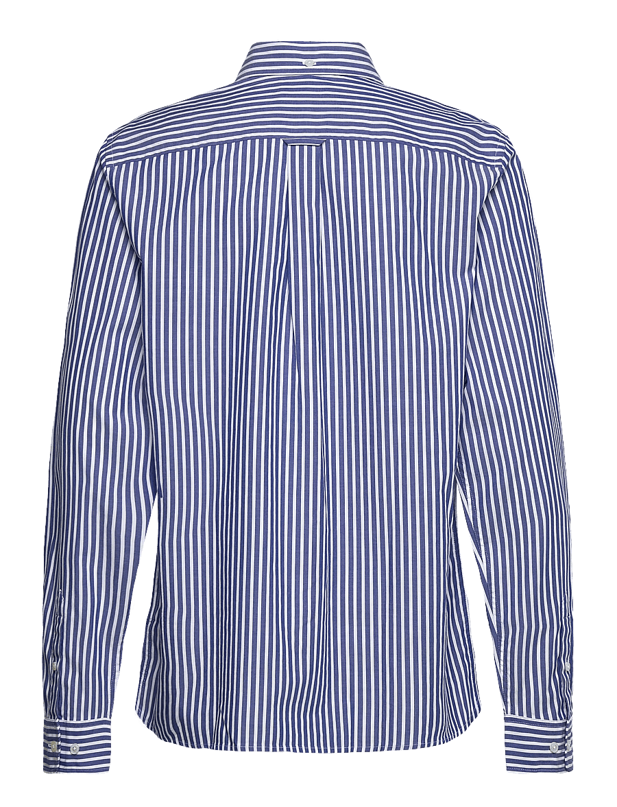 Gant - STRIPED SHIELD POPLIN SHIRT - langärmlige hemden - college blue - 1