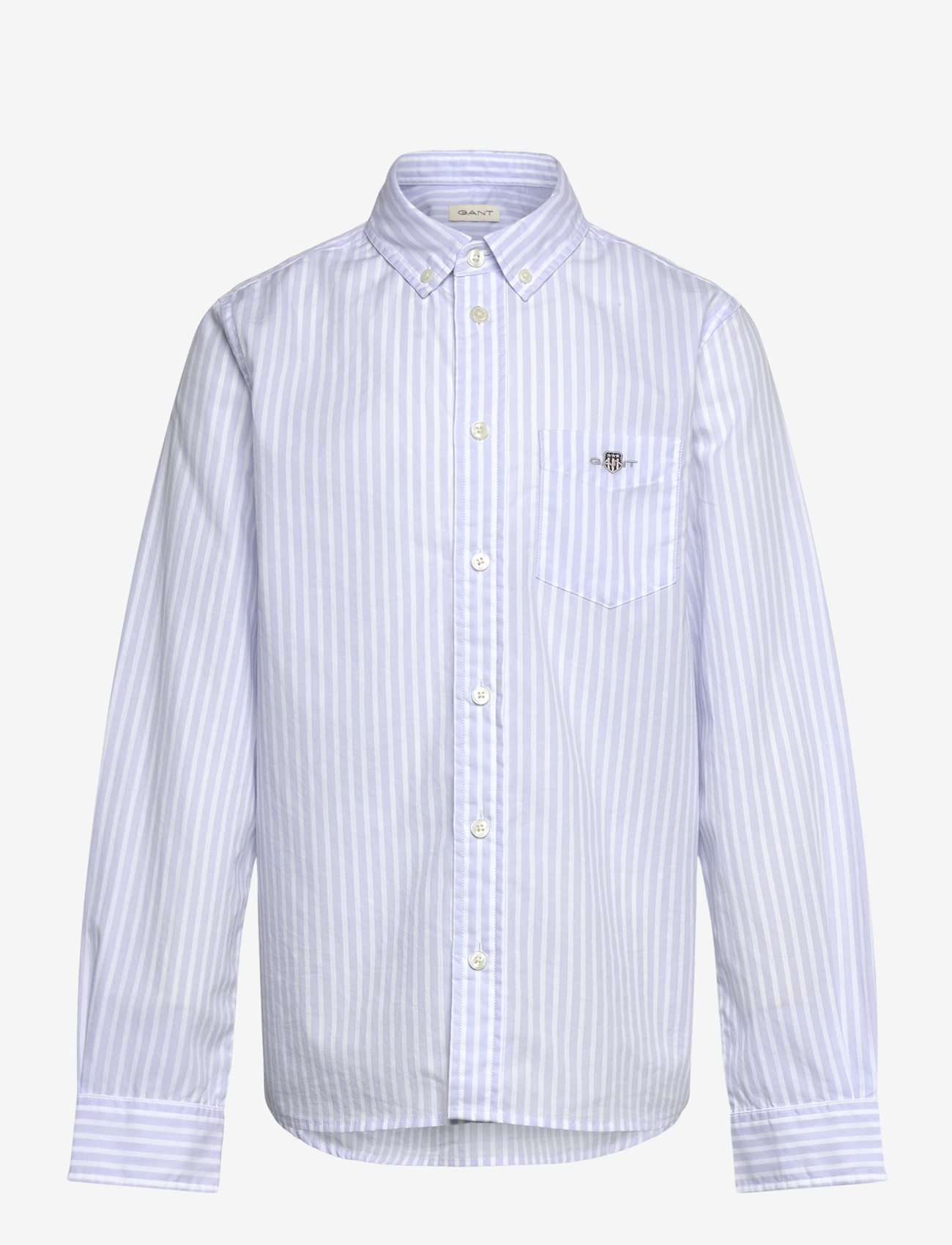 Gant - STRIPED SHIELD POPLIN SHIRT - langærmede skjorter - light blue - 0