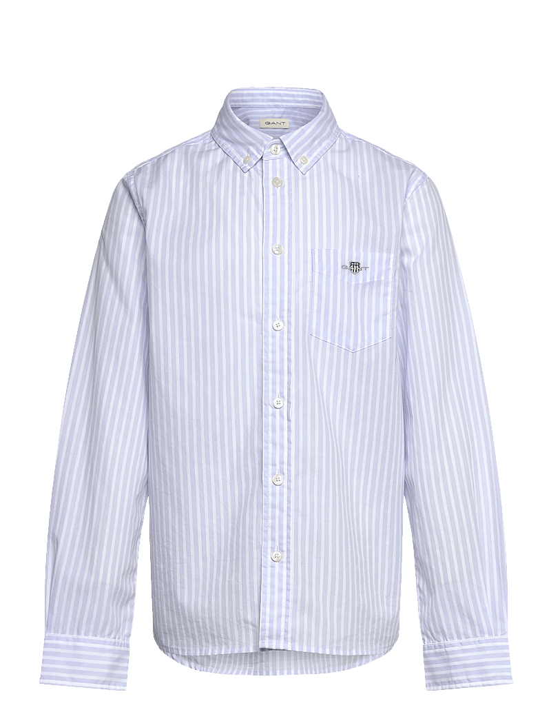 Gant - STRIPED SHIELD POPLIN SHIRT - langærmede skjorter - light blue - 0