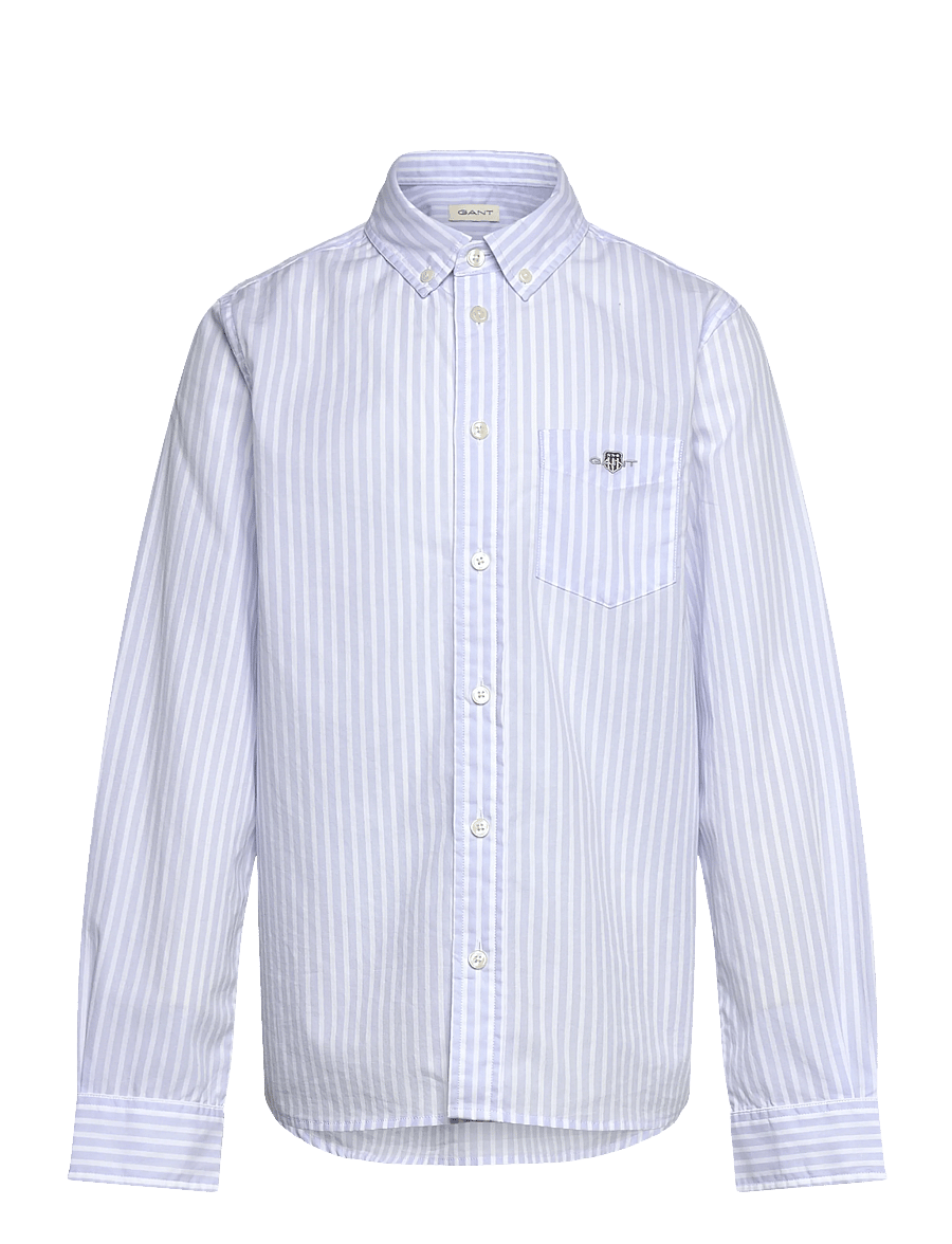 Gant - STRIPED SHIELD POPLIN SHIRT - langärmlige hemden - light blue - 0