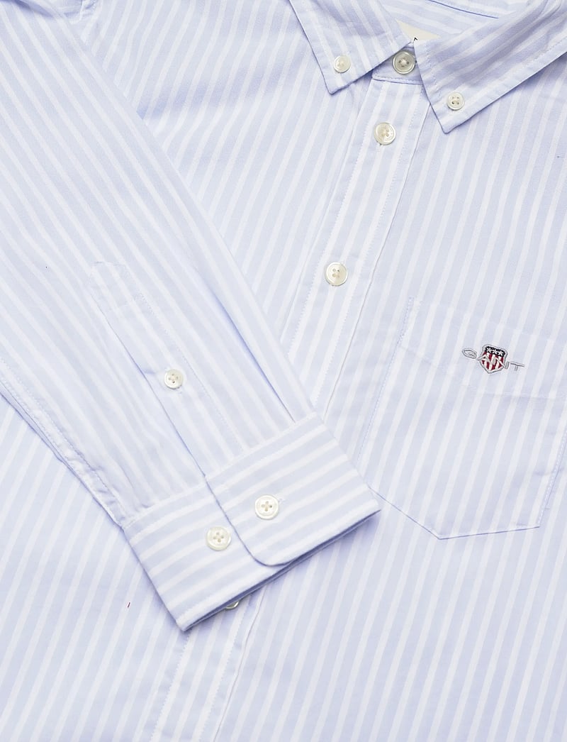 Gant - STRIPED SHIELD POPLIN SHIRT - langærmede skjorter - light blue - 2