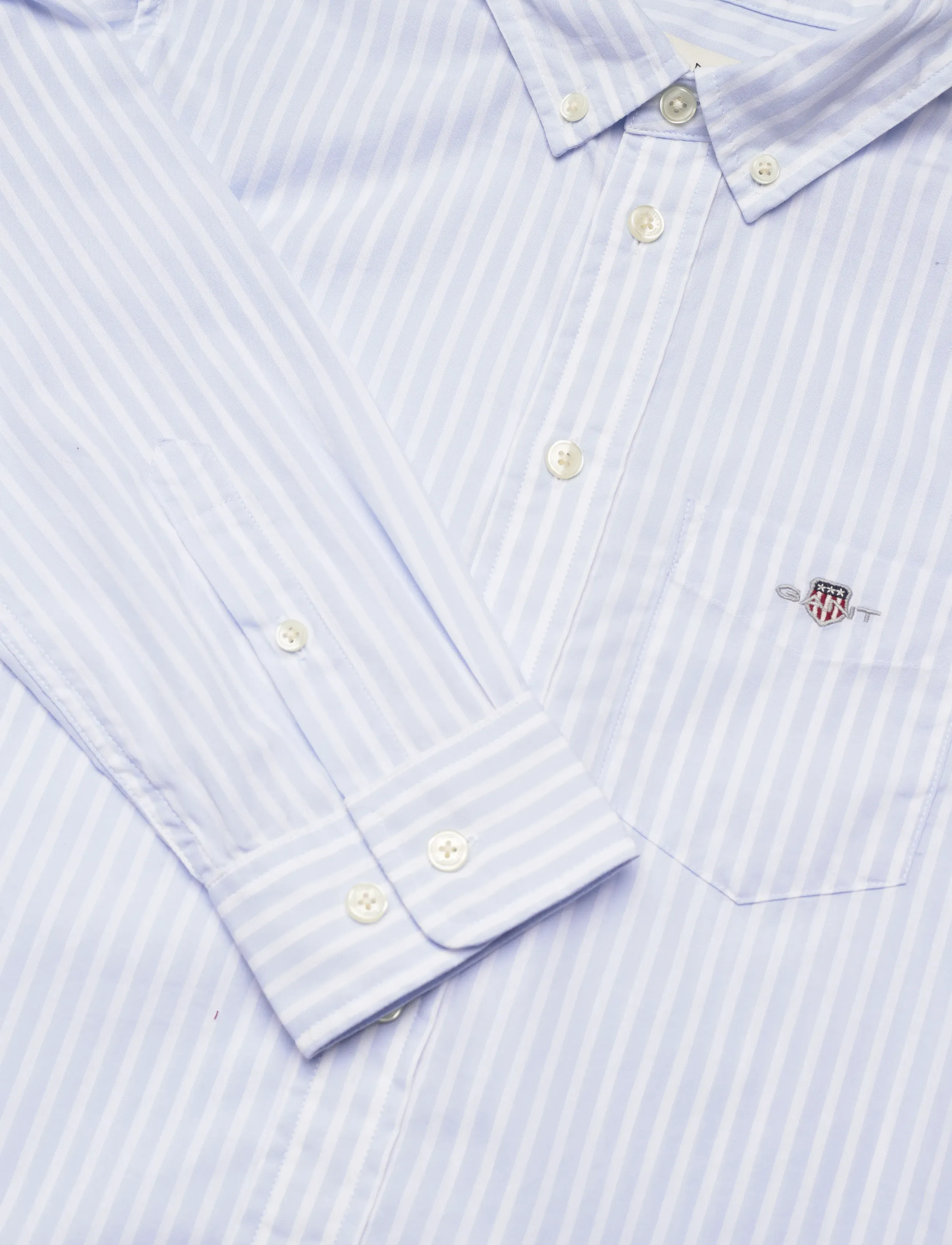 Gant - STRIPED SHIELD POPLIN SHIRT - langärmlige hemden - light blue - 2