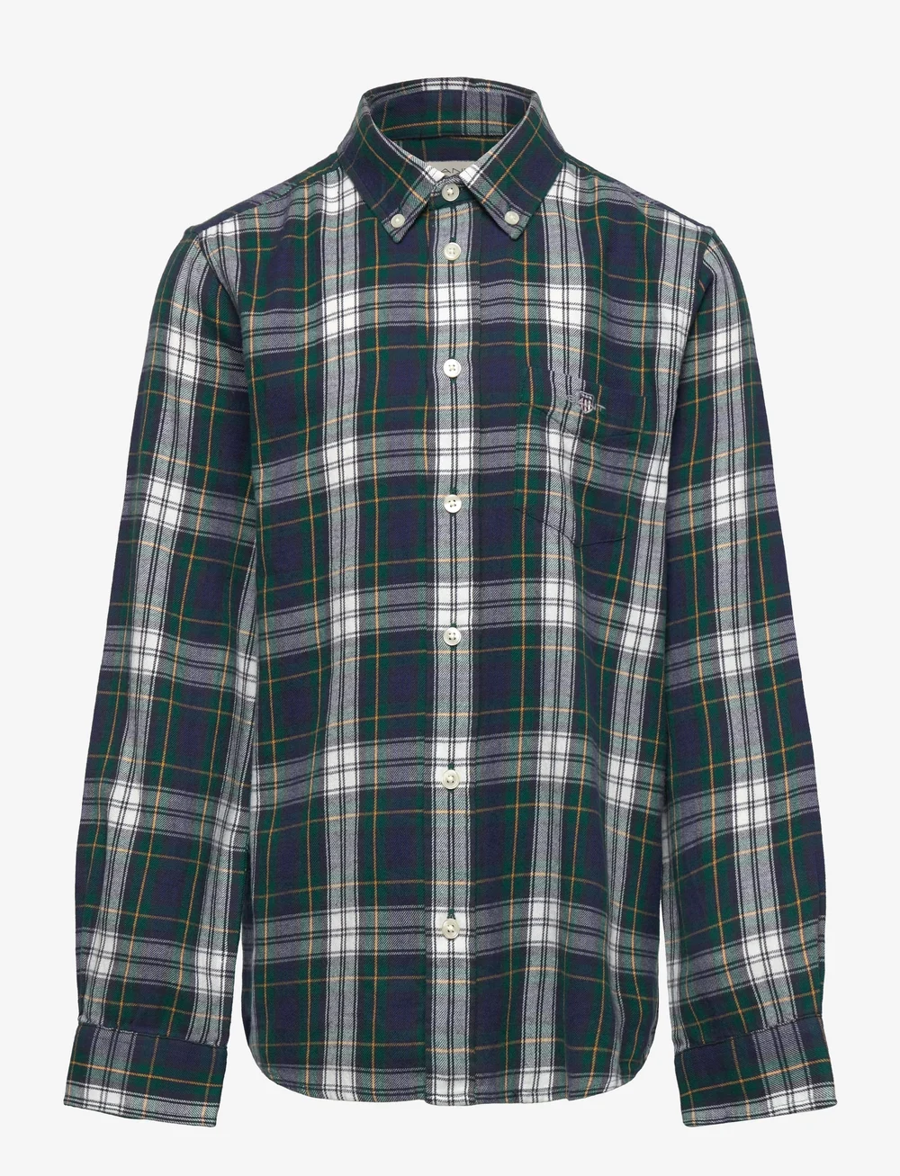 GANT - CHECKED FLANNEL BD SHIRT - långärmade skjortor - navy - 0