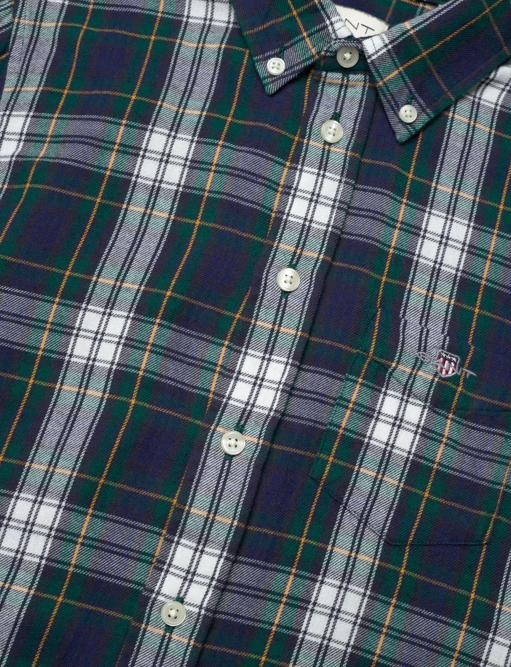 GANT - CHECKED FLANNEL BD SHIRT - långärmade skjortor - navy - 2