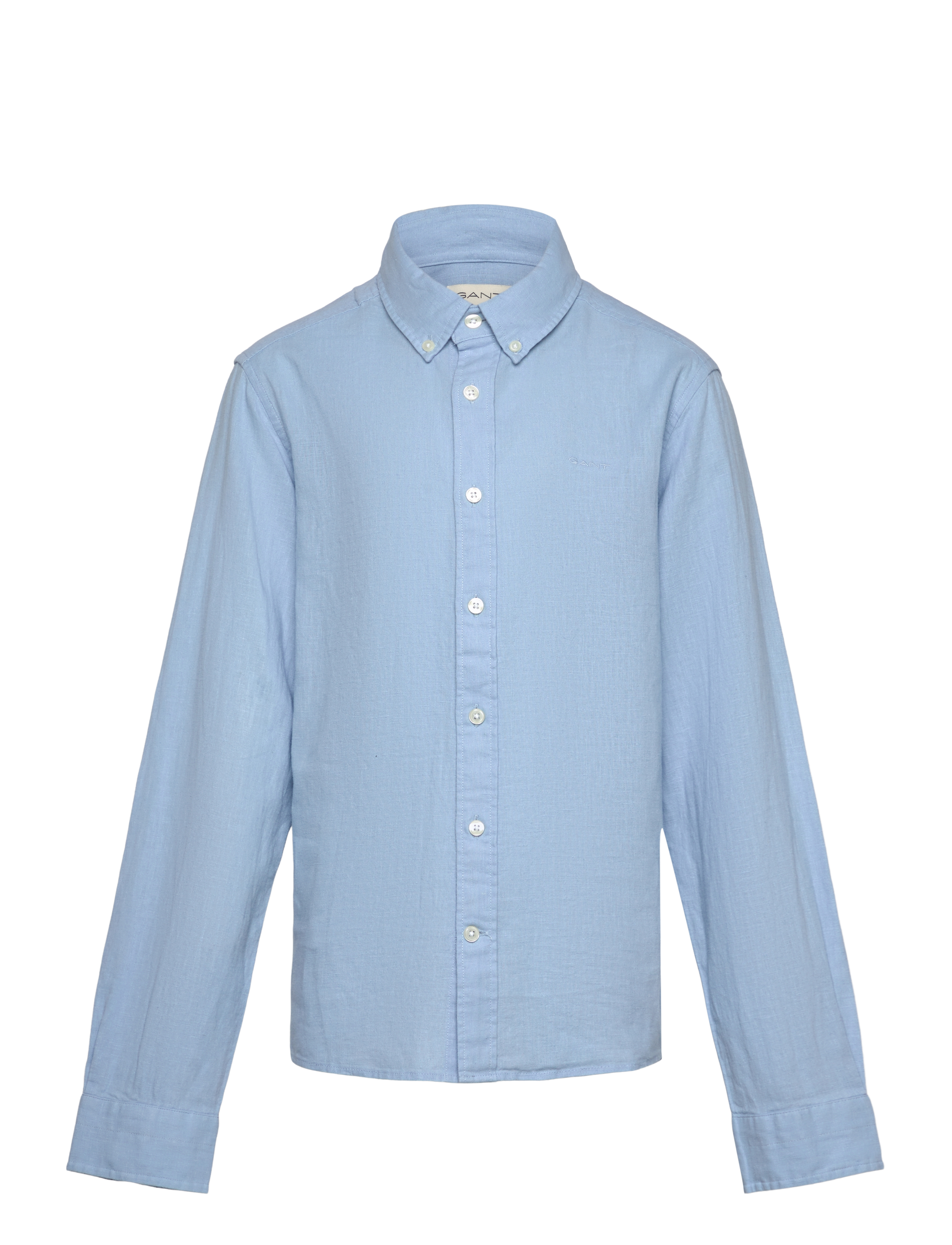 Gant Cotton Linen Bd Ls Shirt, 134-140, Blue, Skjorter > Langærmede Shirts, Børn