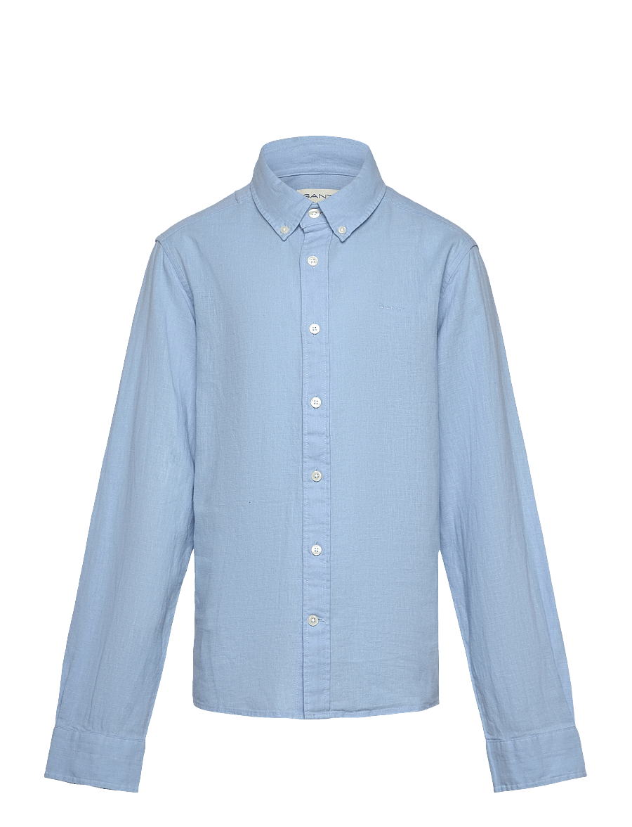 Gant - COTTON LINEN BD LS SHIRT - langärmlige hemden - fresh blue - 0
