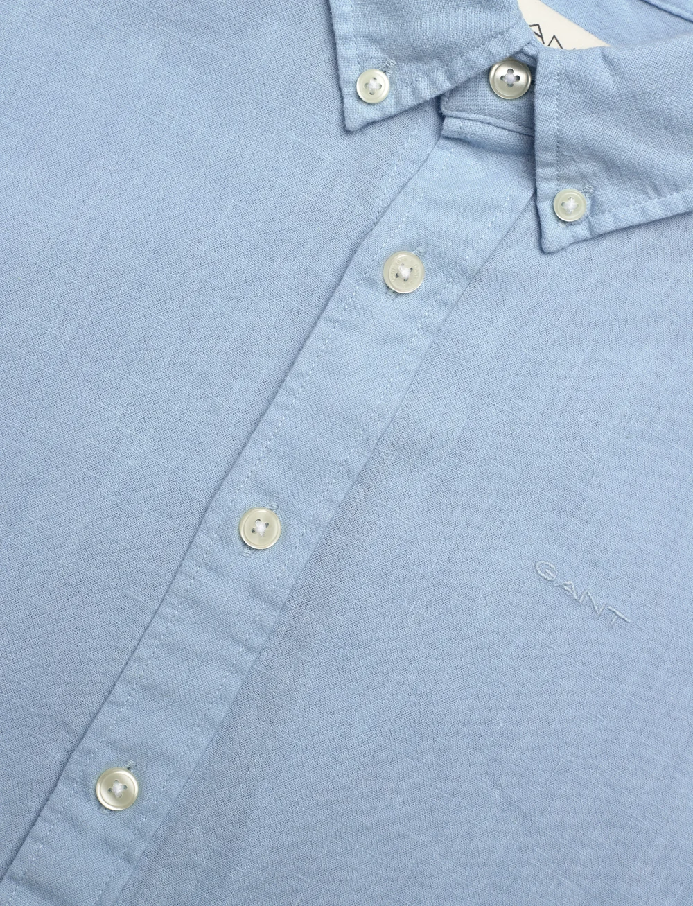 GANT - COTTON LINEN BD LS SHIRT - långärmade skjortor - fresh blue - 2