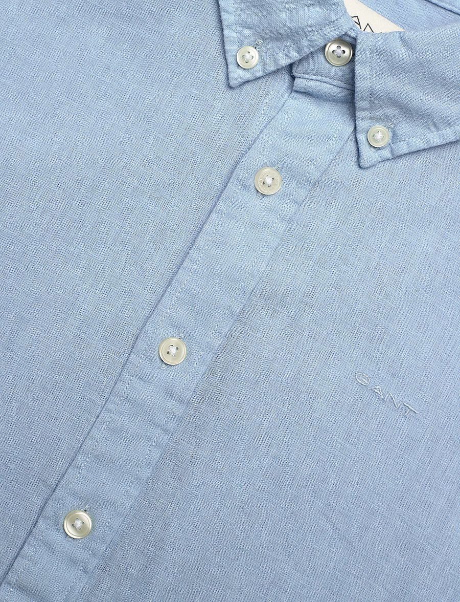 Gant - COTTON LINEN BD LS SHIRT - langärmlige hemden - fresh blue - 2