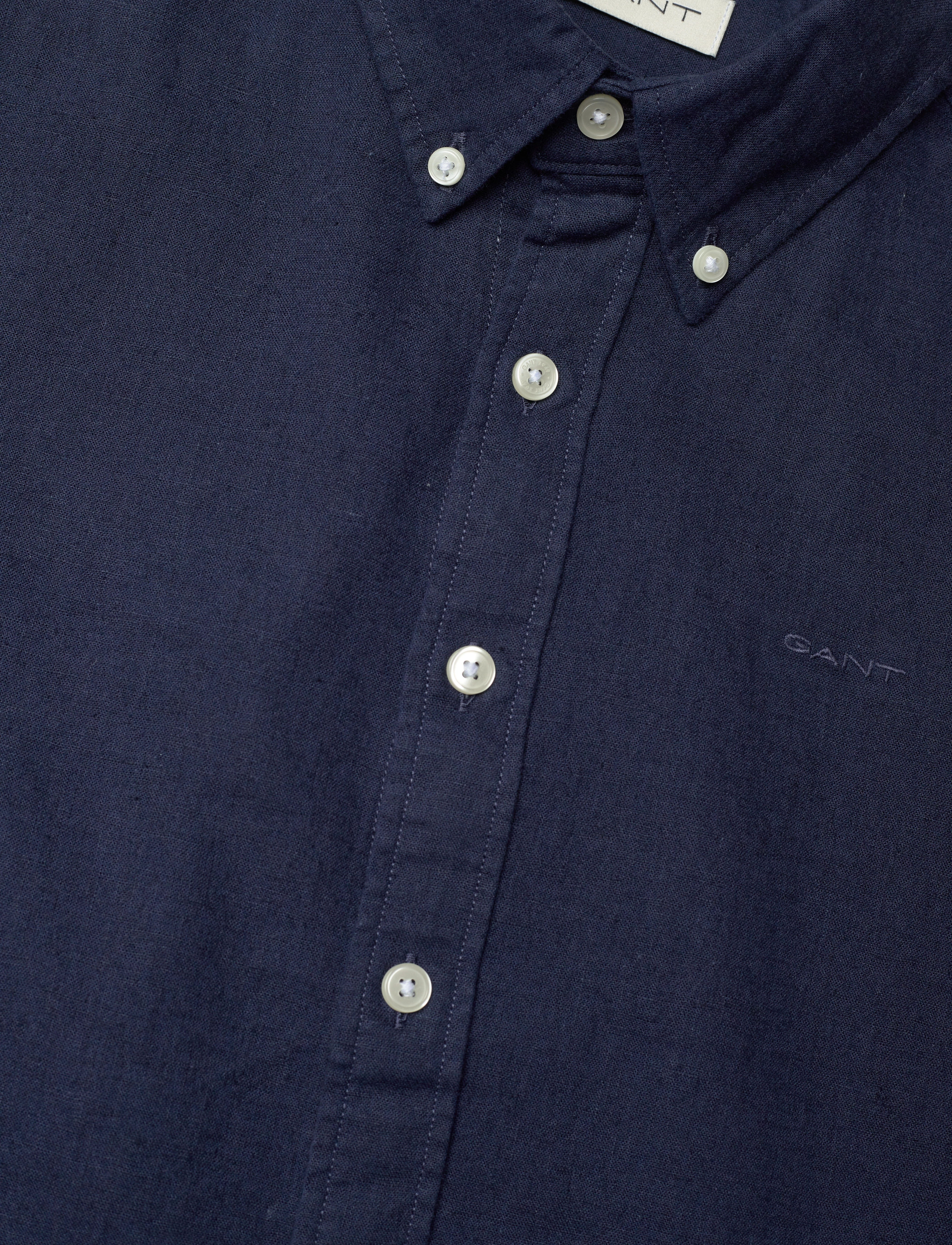 Gant - COTTON LINEN BD LS SHIRT - langærmede skjorter - marine - 2