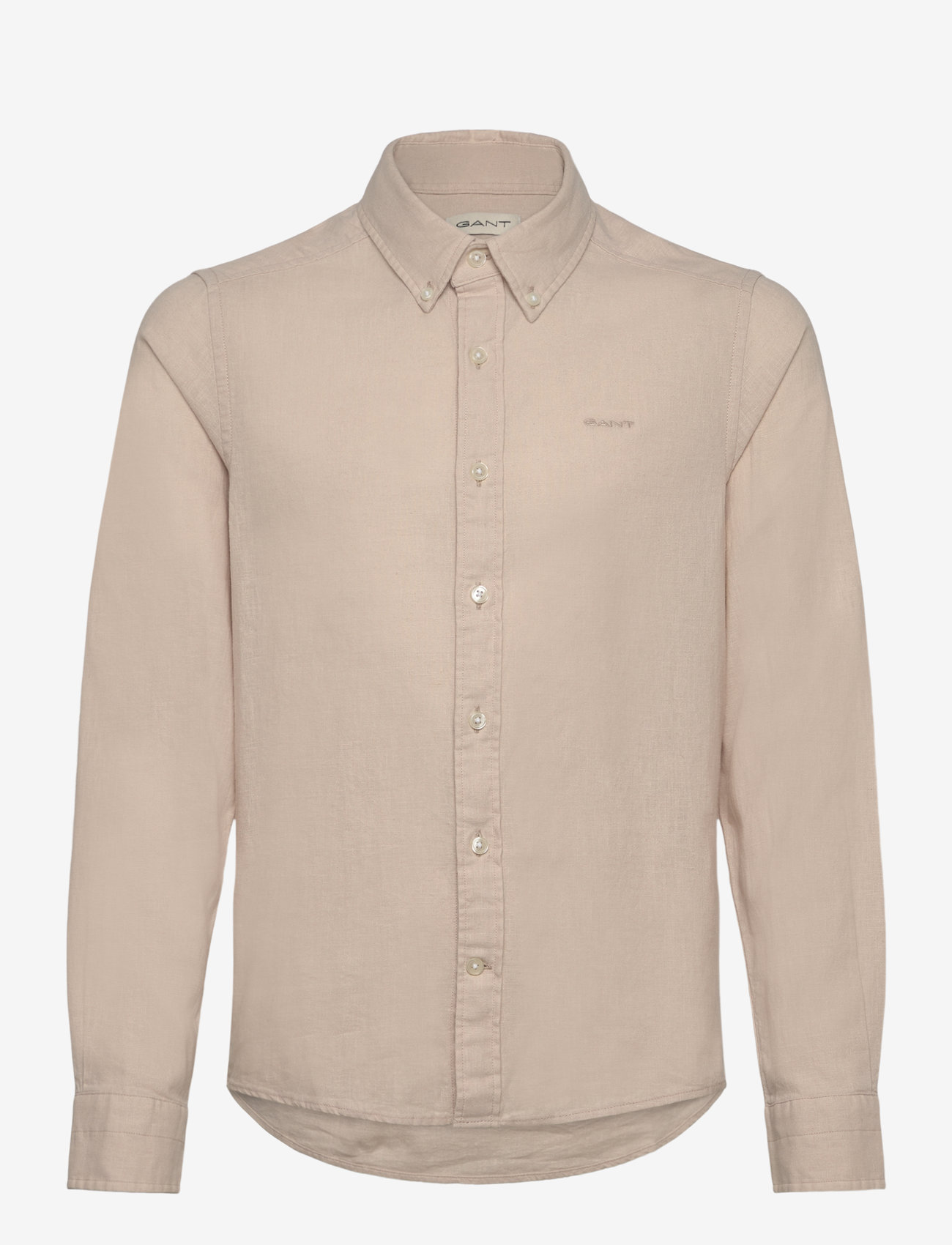 GANT - COTTON LINEN BD LS SHIRT - langærmede skjorter - putty - 0