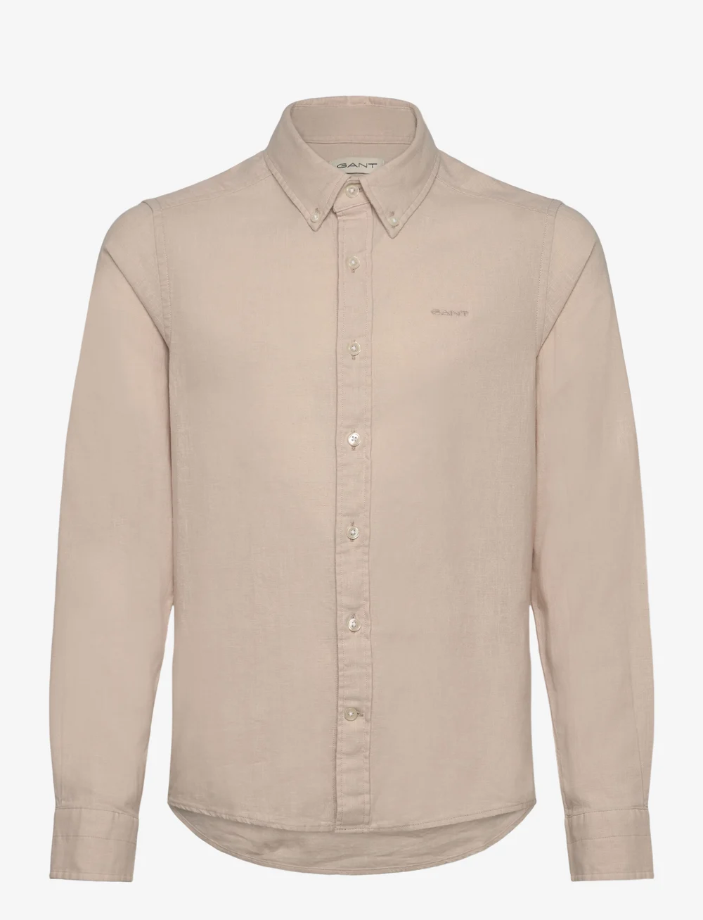 GANT - COTTON LINEN BD LS SHIRT - langärmlige hemden - putty - 0
