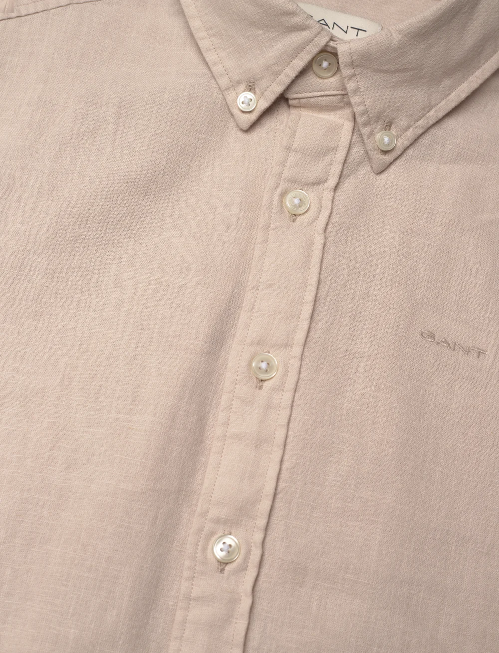 GANT - COTTON LINEN BD LS SHIRT - langärmlige hemden - putty - 2