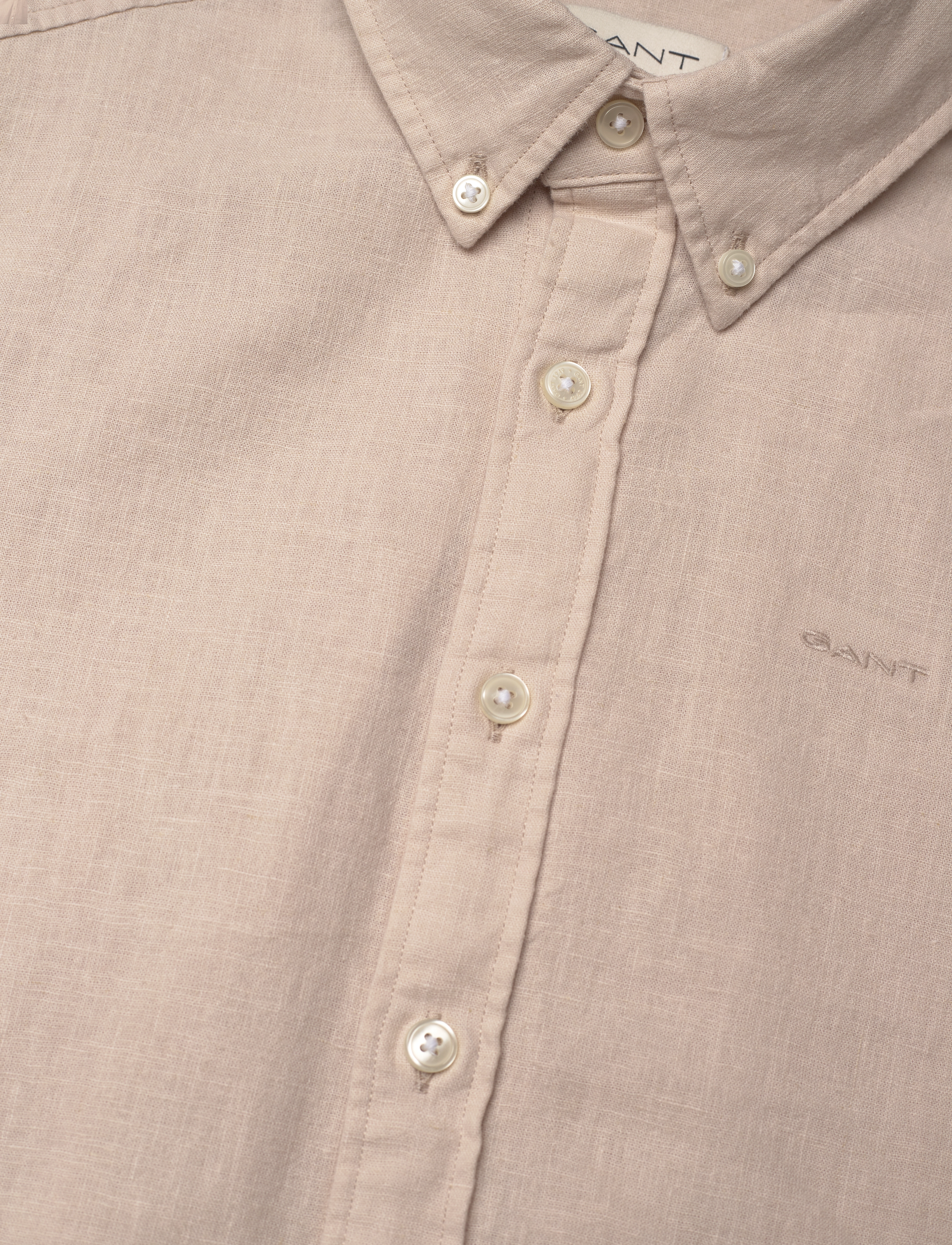 Gant - COTTON LINEN BD LS SHIRT - langærmede skjorter - putty - 2