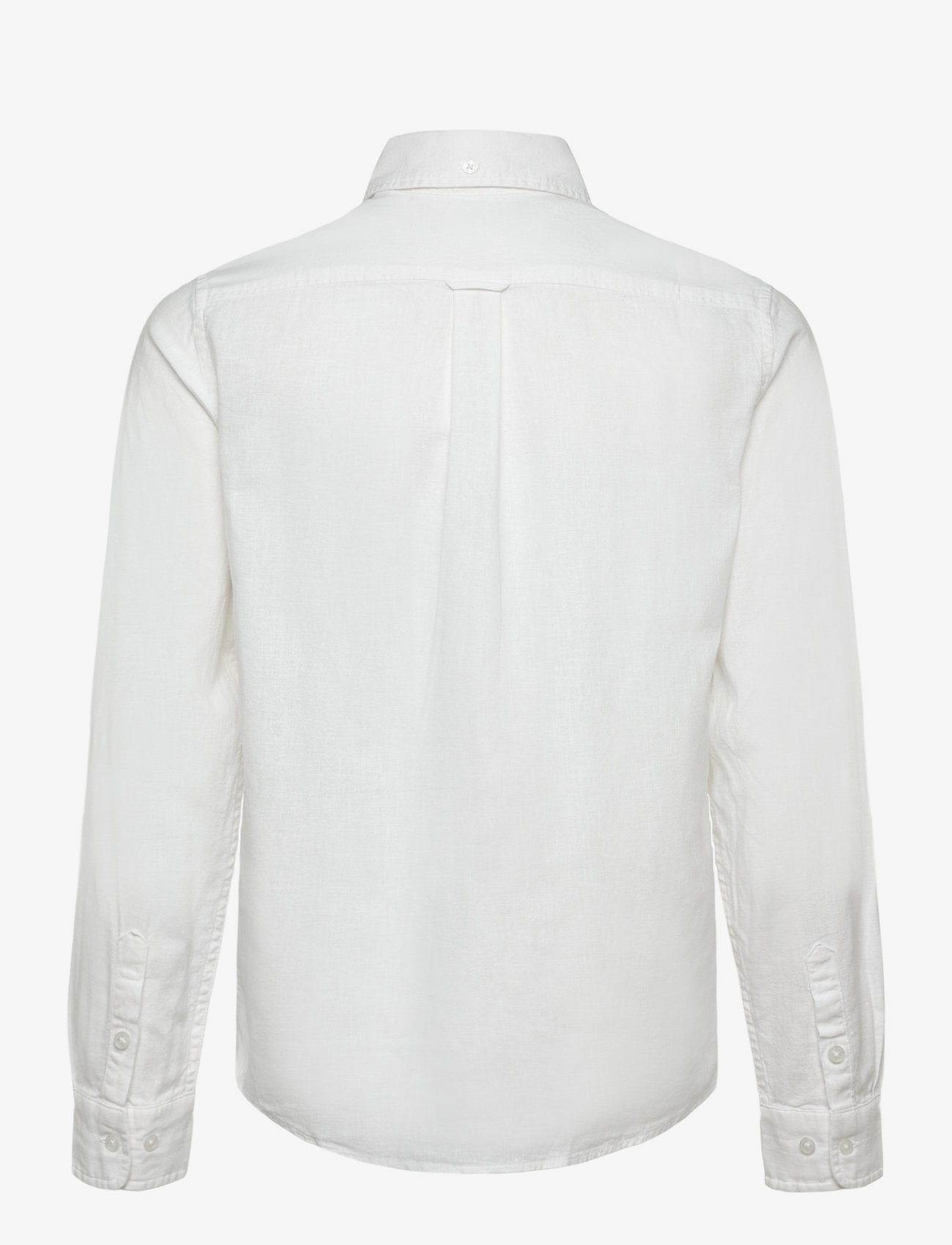 GANT - COTTON LINEN BD LS SHIRT - långärmade skjortor - white - 1