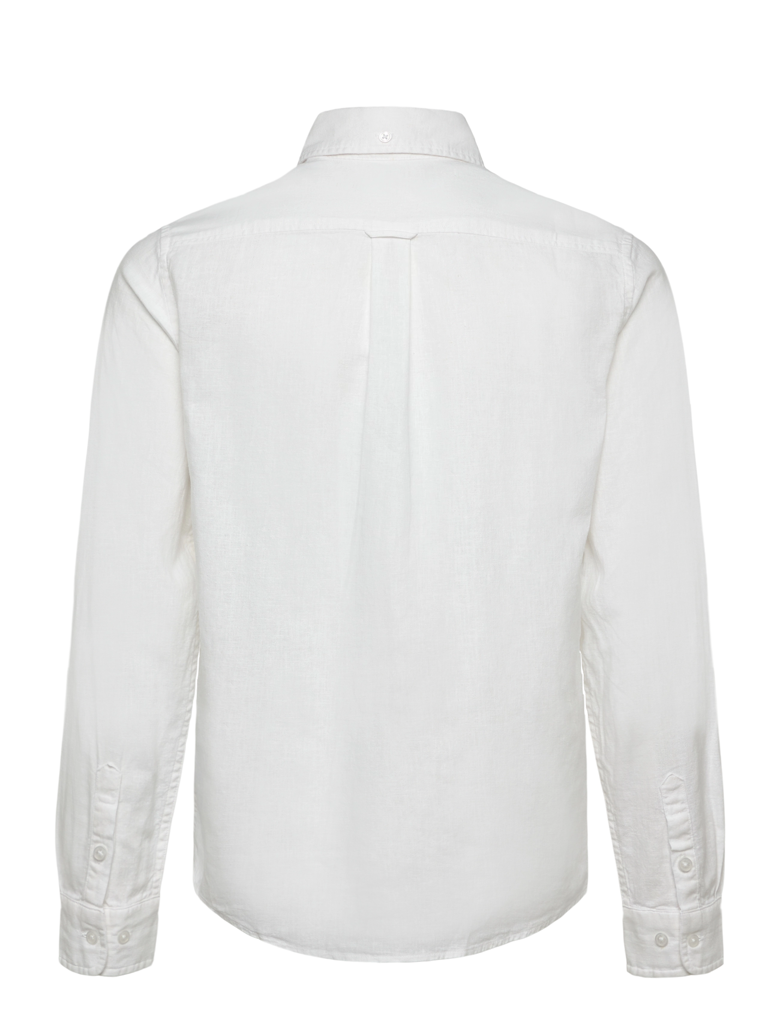Gant - COTTON LINEN BD LS SHIRT - langärmlige hemden - white - 1