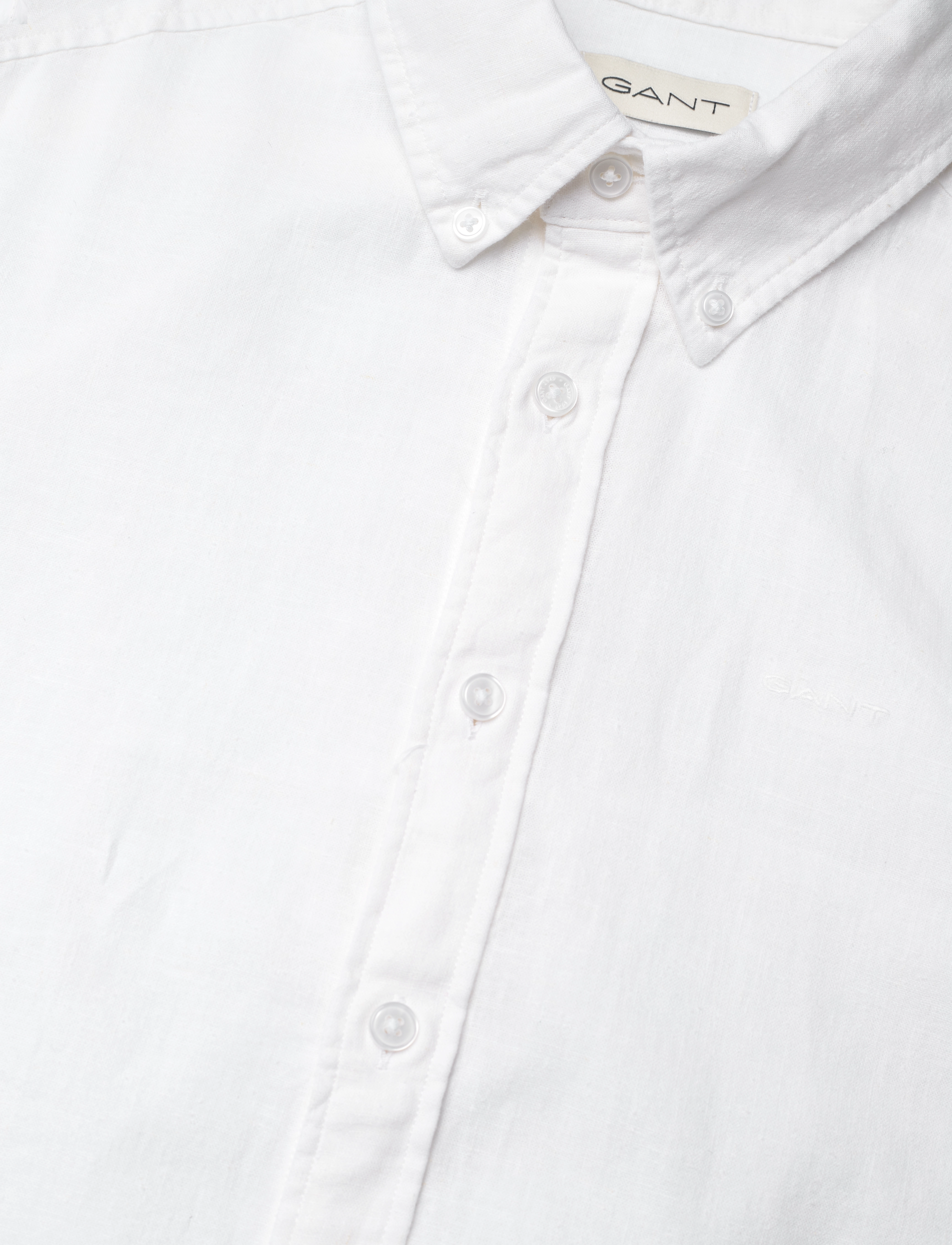 Gant - COTTON LINEN BD LS SHIRT - langärmlige hemden - white - 2
