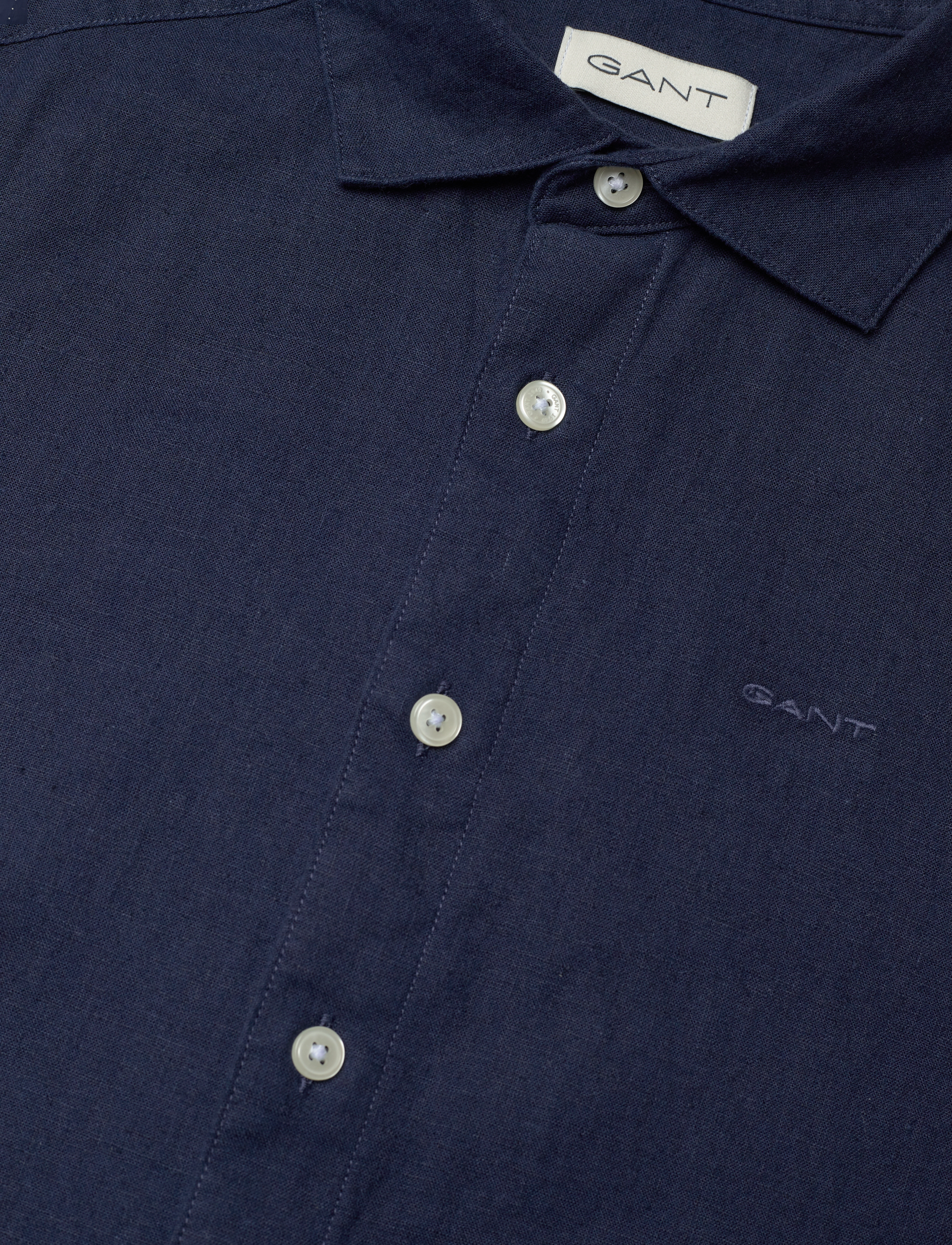 Gant - COTTON LINEN SS SHIRT - chemises à manches courtes - marine - 2