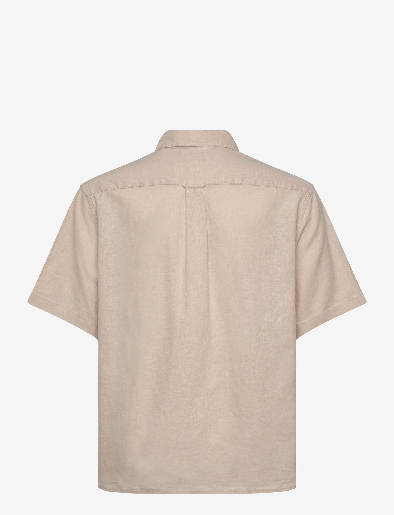 GANT - COTTON LINEN SS SHIRT - kortärmade skjortor - putty - 1
