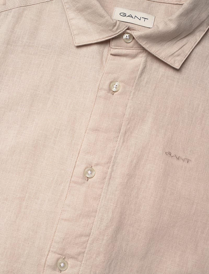 GANT - COTTON LINEN SS SHIRT - kortärmade skjortor - putty - 2