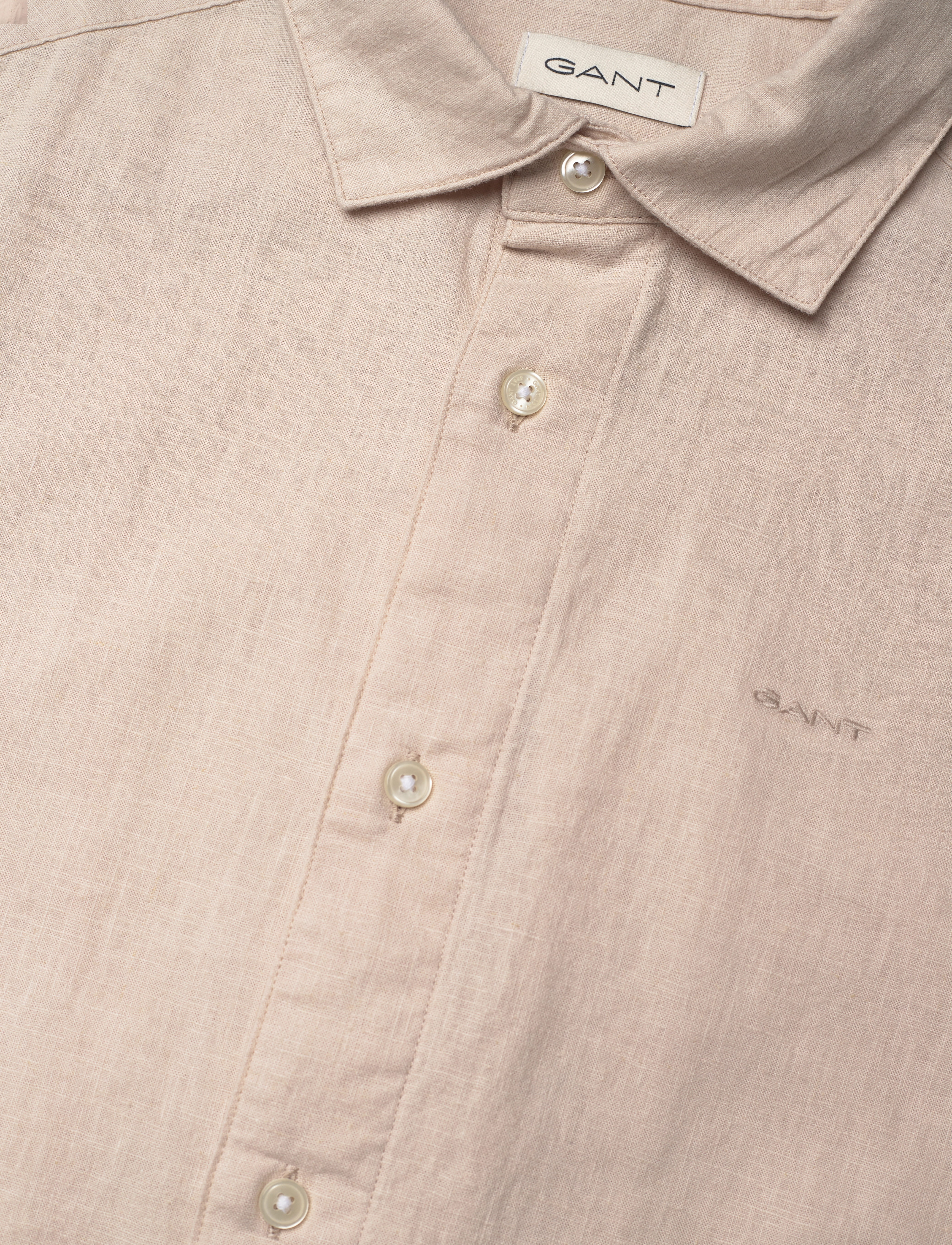 Gant - COTTON LINEN SS SHIRT - kortærmede skjorter - putty - 2