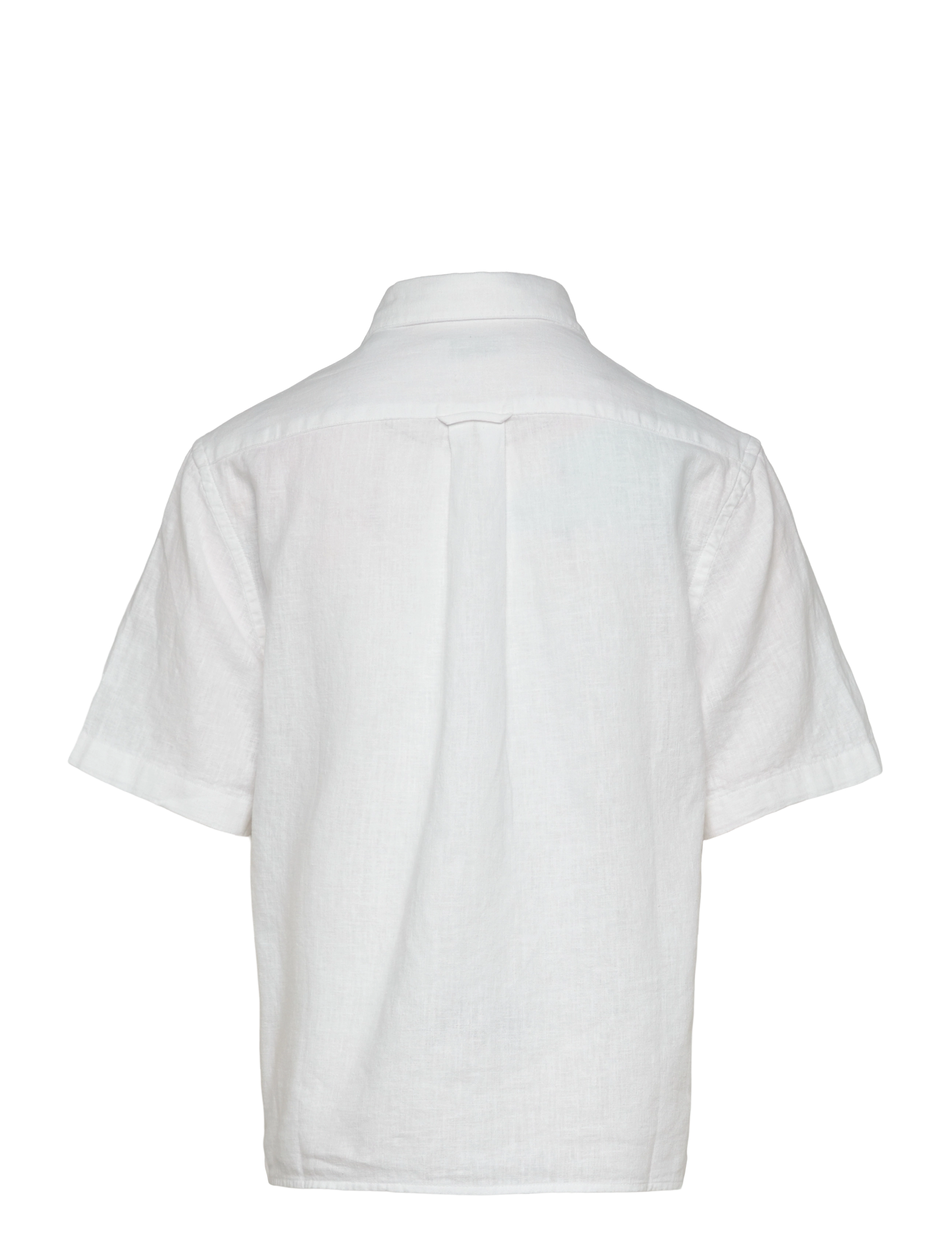 Gant - COTTON LINEN SS SHIRT - kortärmade skjortor - white - 1