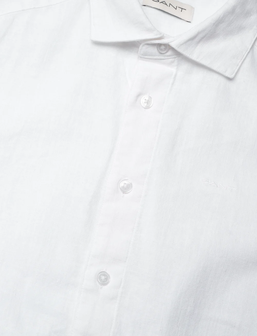 GANT - COTTON LINEN SS SHIRT - kurzärmlige hemden - white - 2