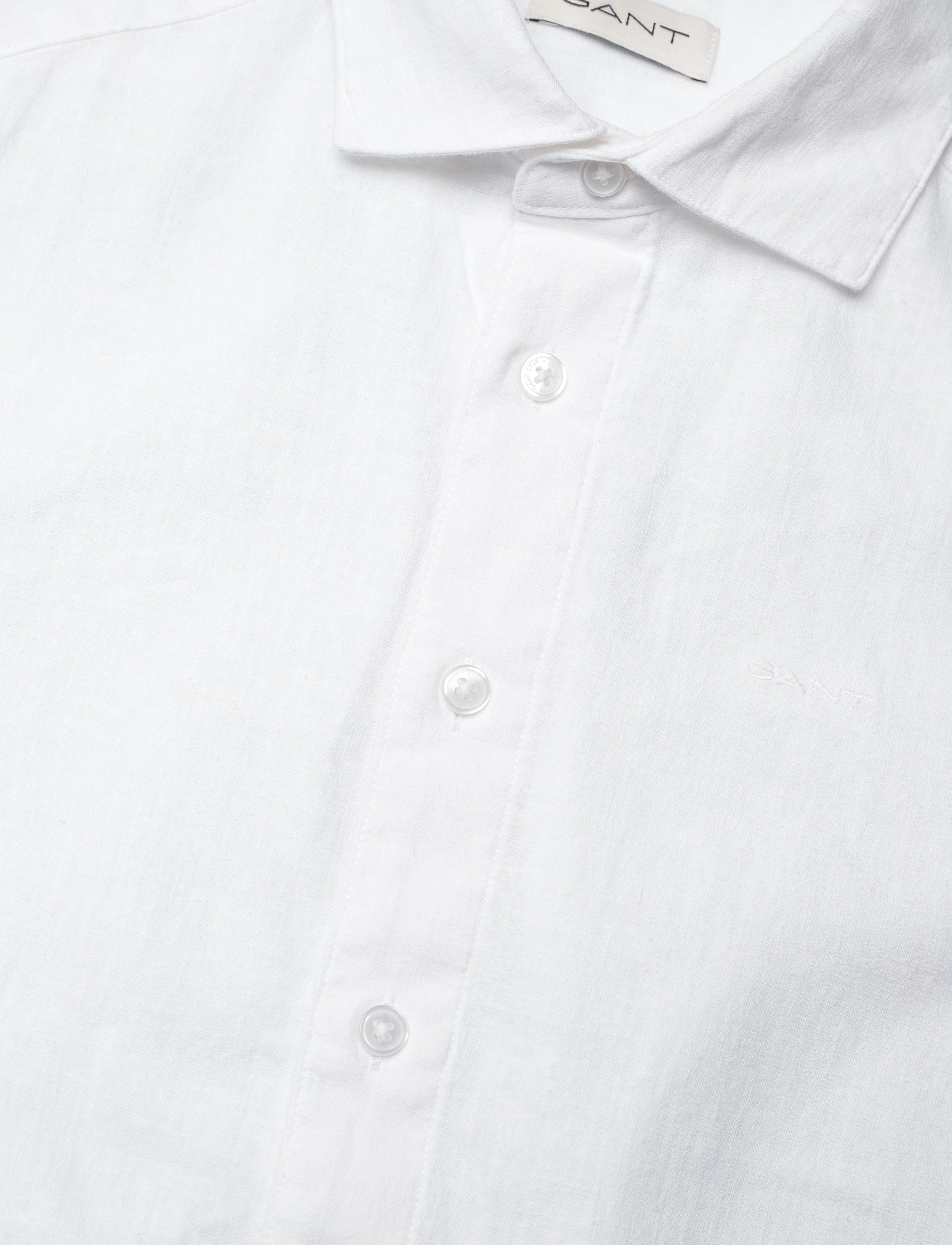 Gant - COTTON LINEN SS SHIRT - kurzärmlige hemden - white - 2