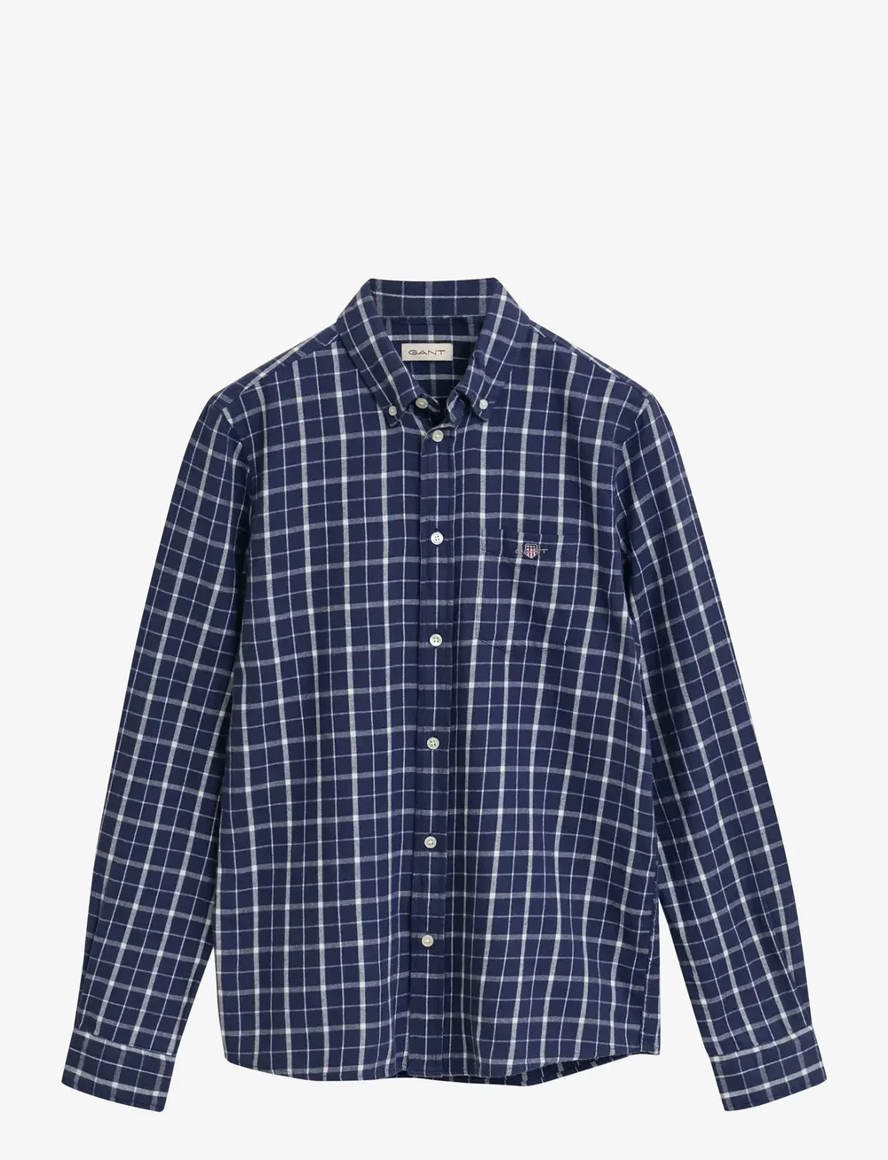 GANT - CHECKED FLANNEL BD SHIRT - langärmlige hemden - persian blue - 0