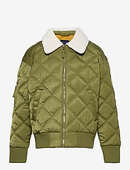 D2. QUILTED AVIATOR JACKET - OLIVE BRANCH GREEN
