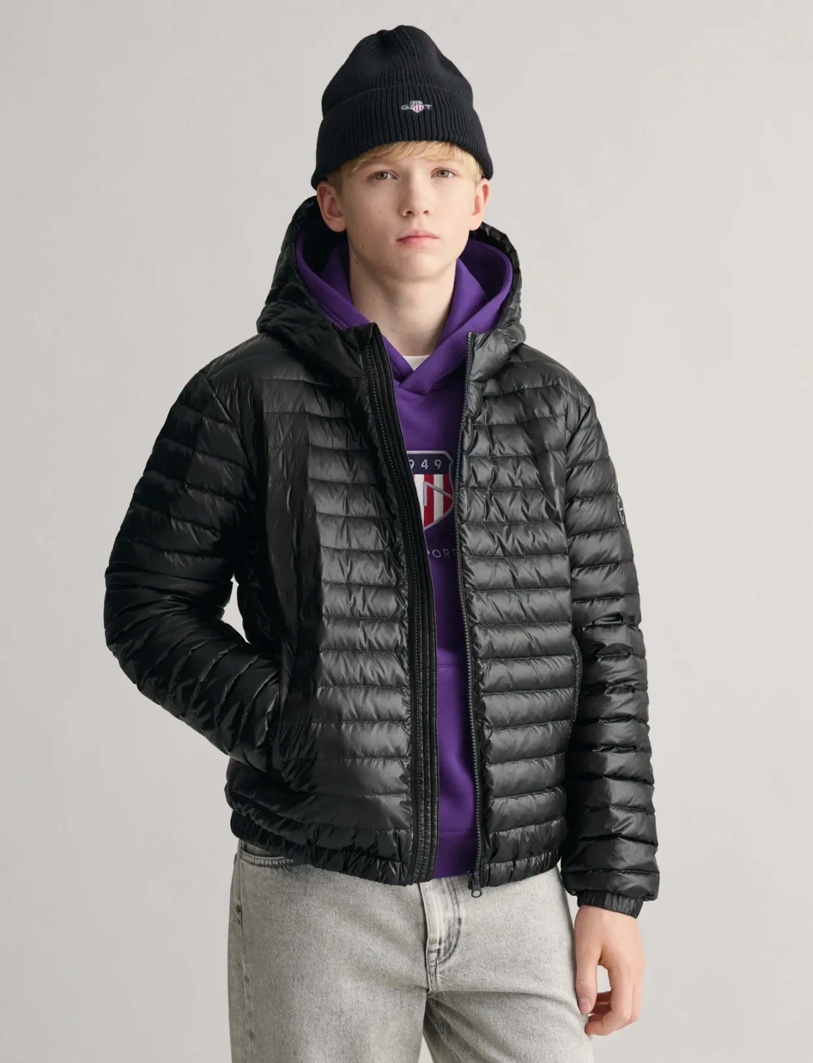 Gant - SHINY LIGHT PADDED DOWN JACKET - vinterjakker - black - 0