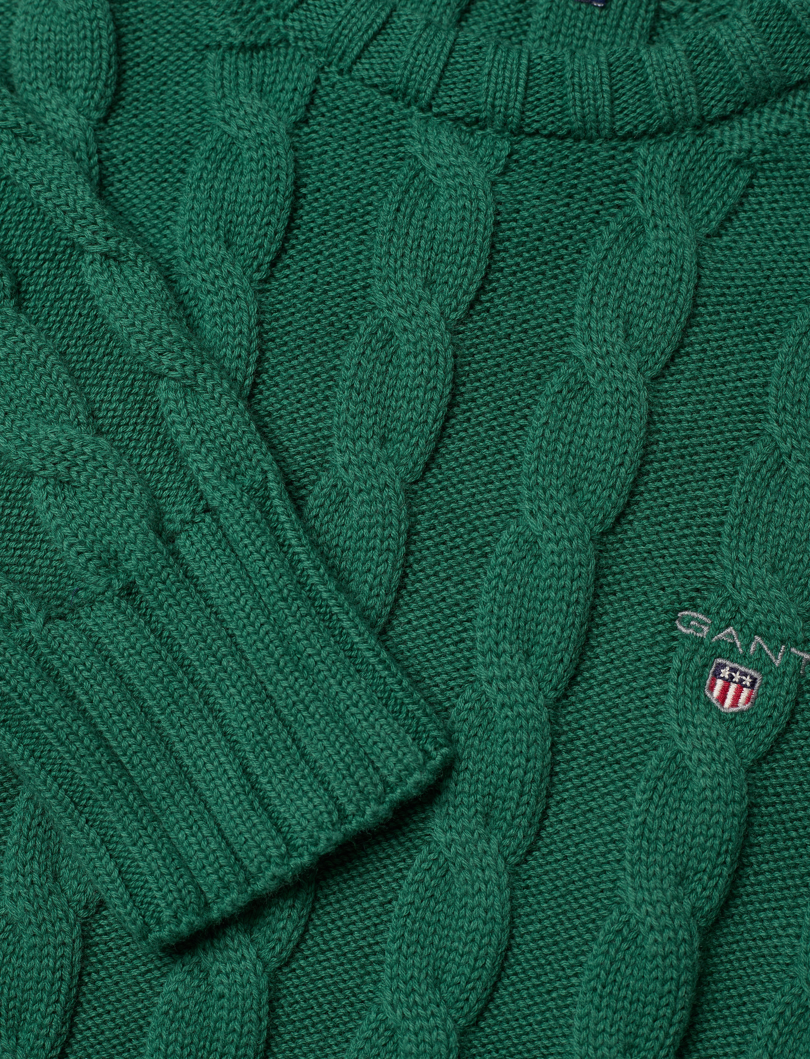 GANT - COTTON CABLE CREW - ivy green - 2