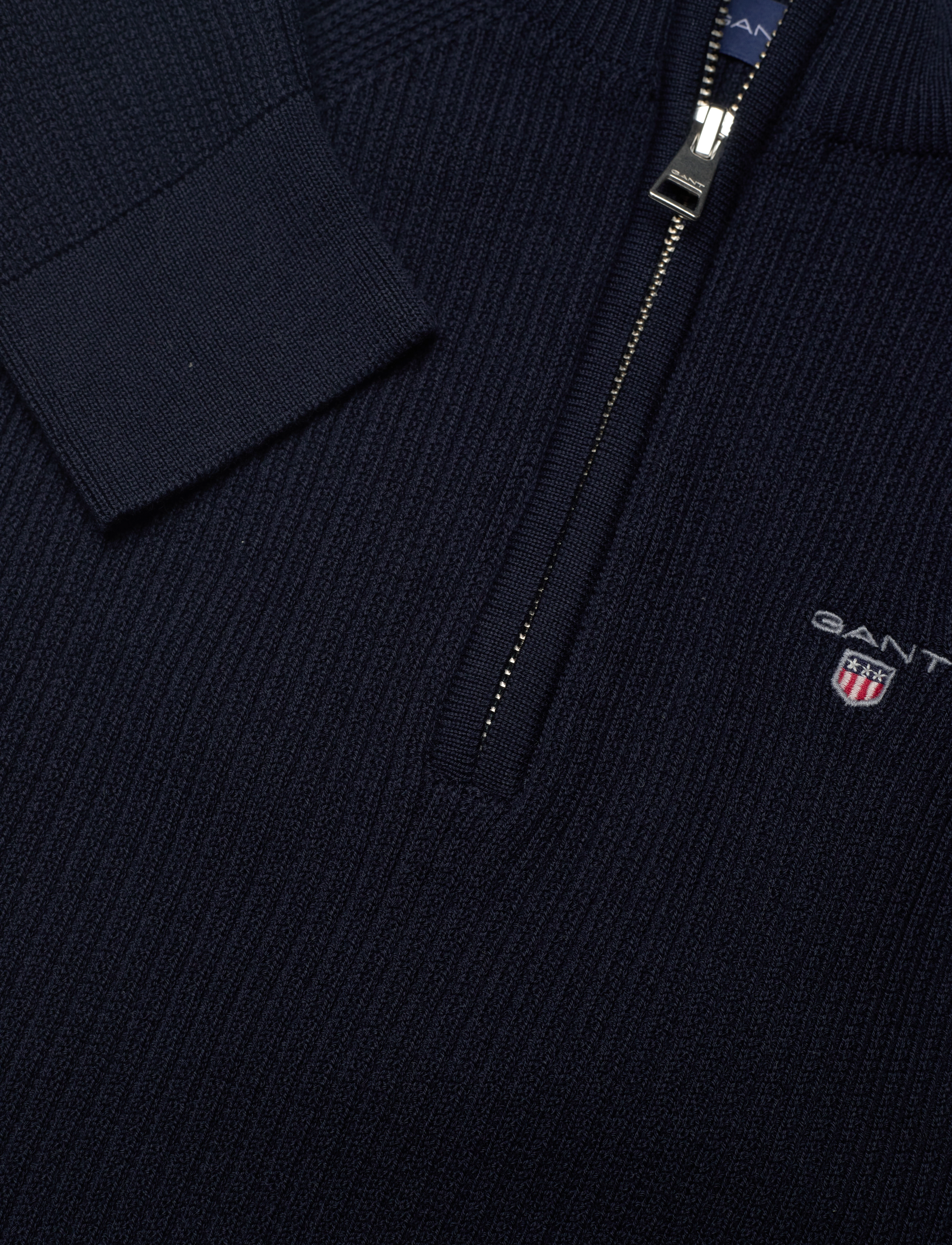 GANT - D1. CASUAL COTTON RIBBED HALF ZIP - evening blue - 2