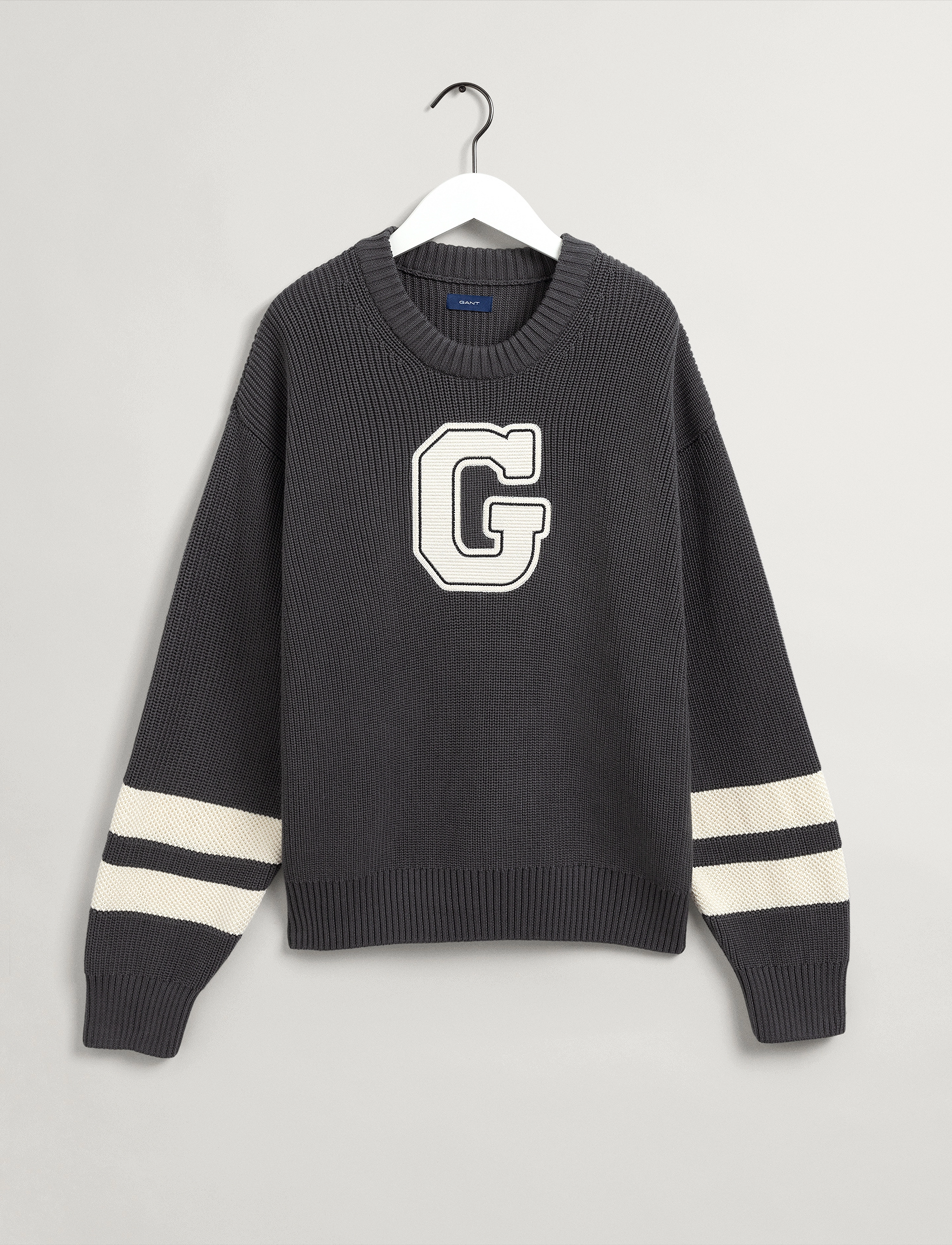 GANT - D2. COLLEGIATE C-NECK KNIT - dark graphite - 2