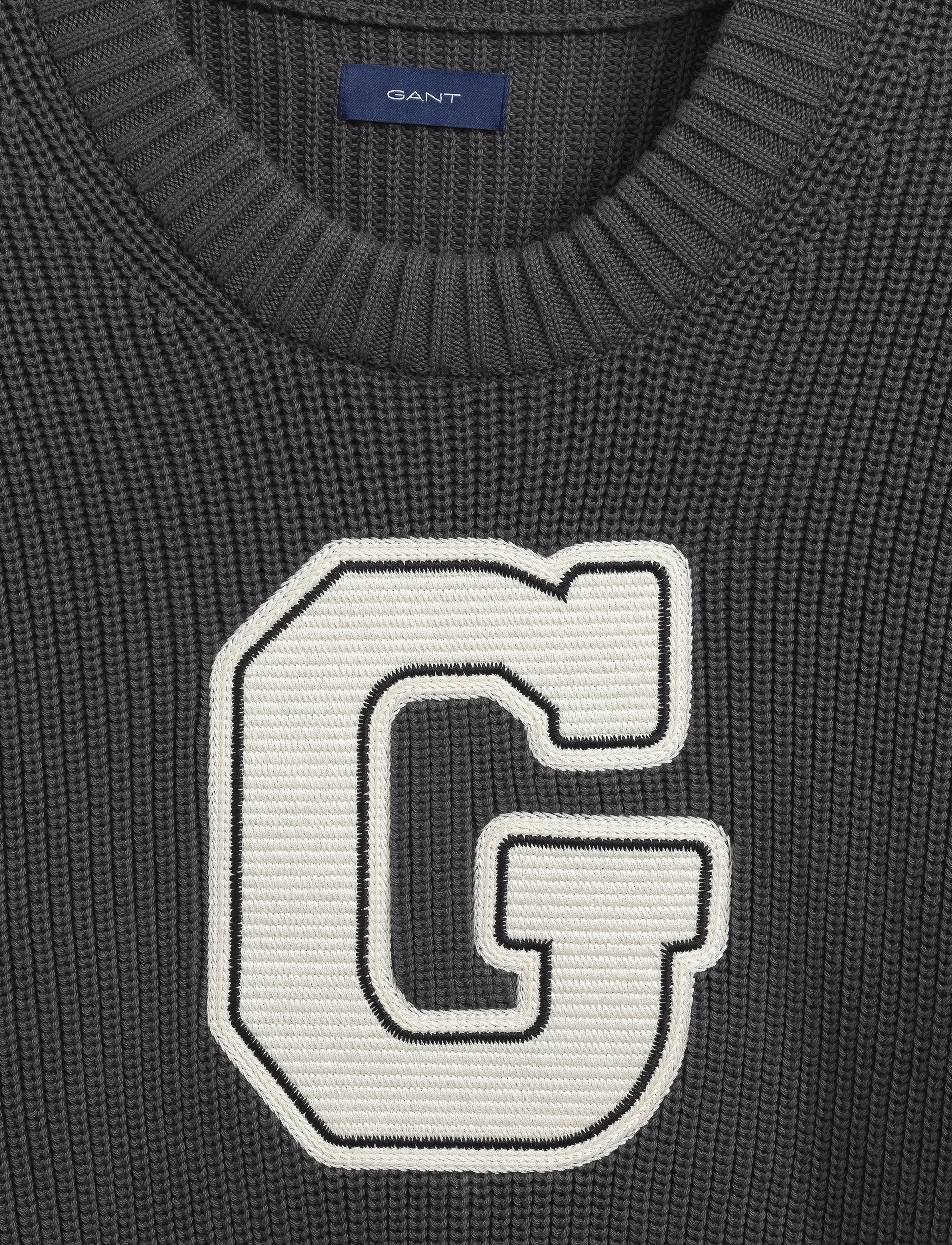 GANT - D2. COLLEGIATE C-NECK KNIT - dark graphite - 3