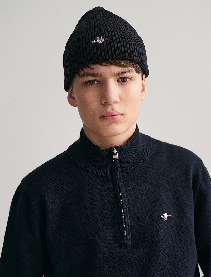 GANT - SHIELD COTTON HALF ZIP - džemprid - evening blue - 4