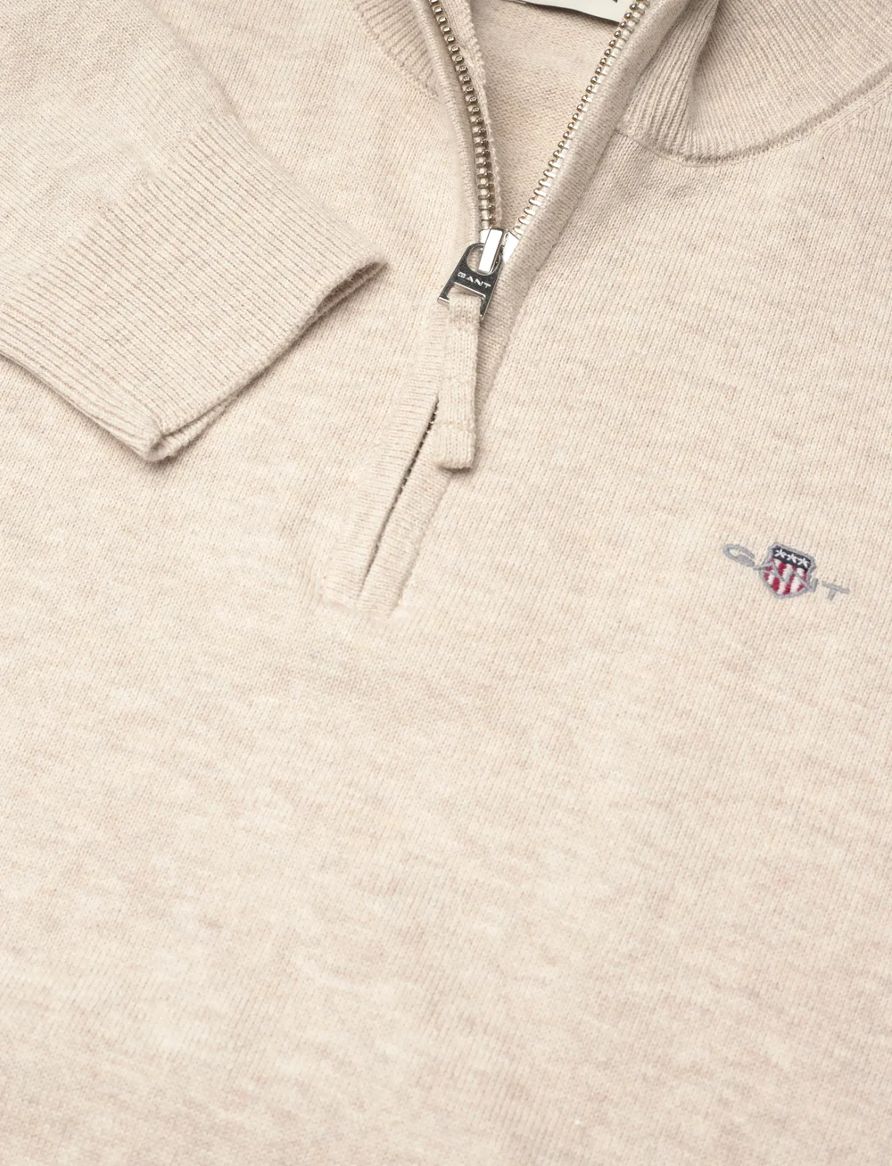 GANT - SHIELD COTTON HALF ZIP - stickade tröjor - light beige melange - 2