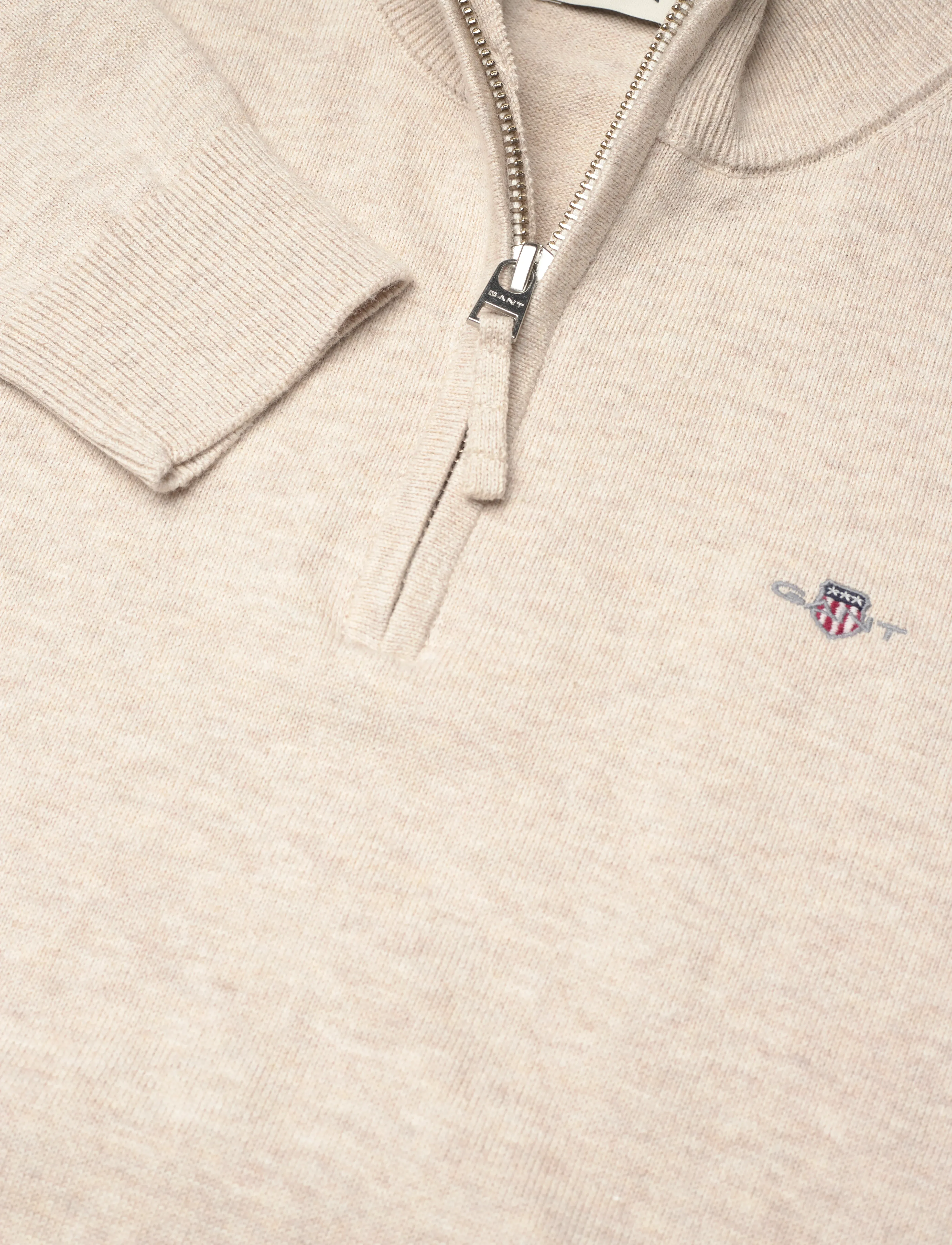 Gant - SHIELD COTTON HALF ZIP - pullover - light beige melange - 2