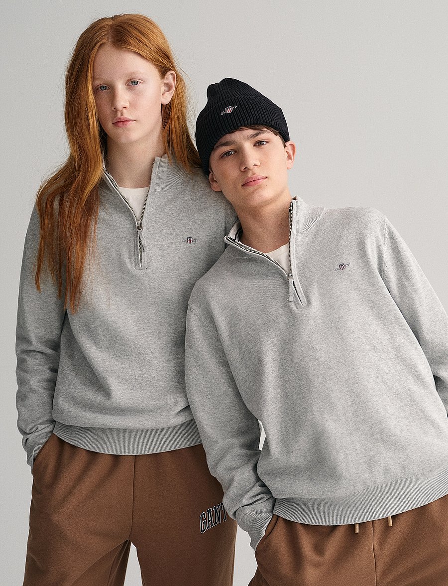 Gant - SHIELD COTTON HALF ZIP - džemprid - light grey melange - 0