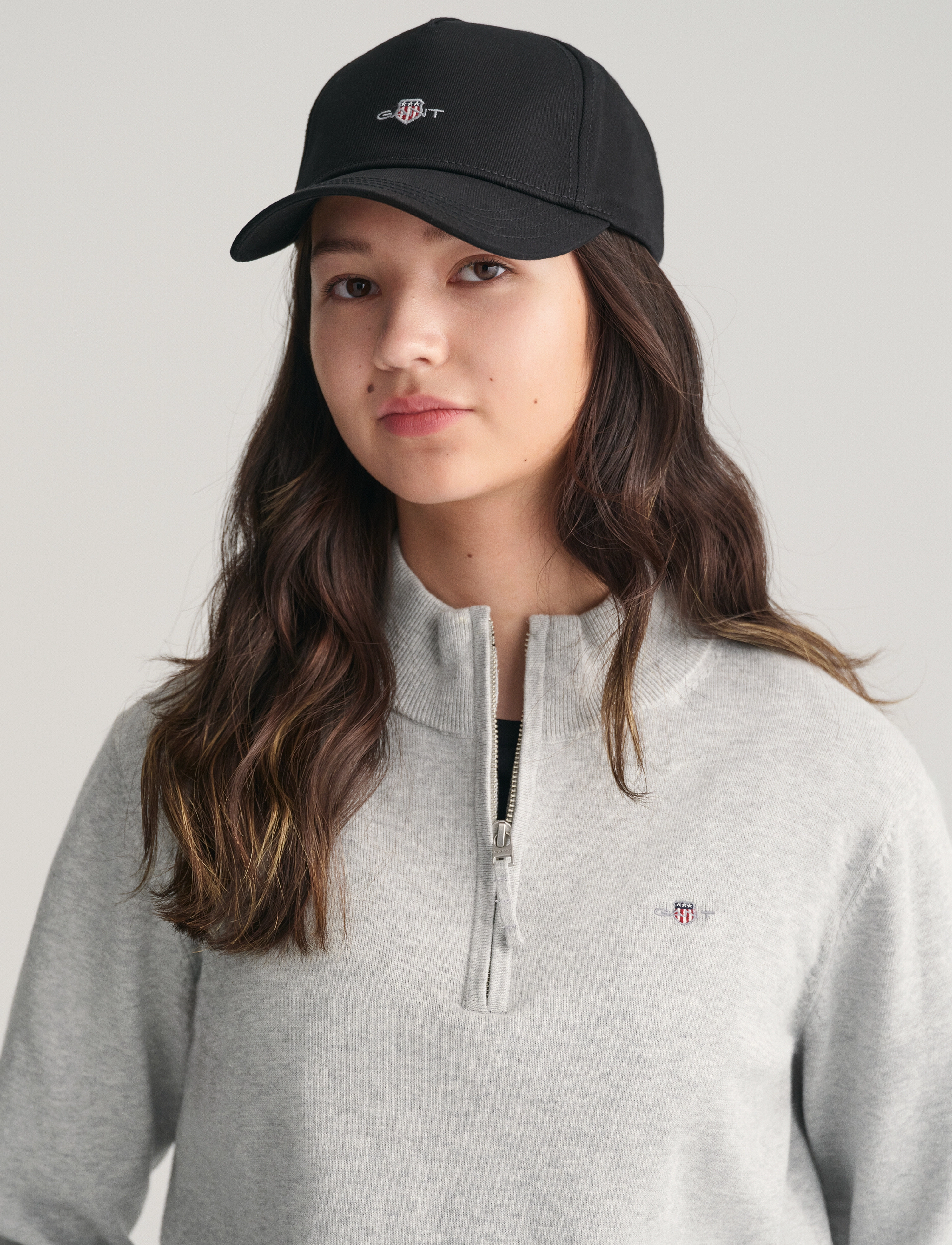 Gant - SHIELD COTTON HALF ZIP - jumpers - light grey melange - 5