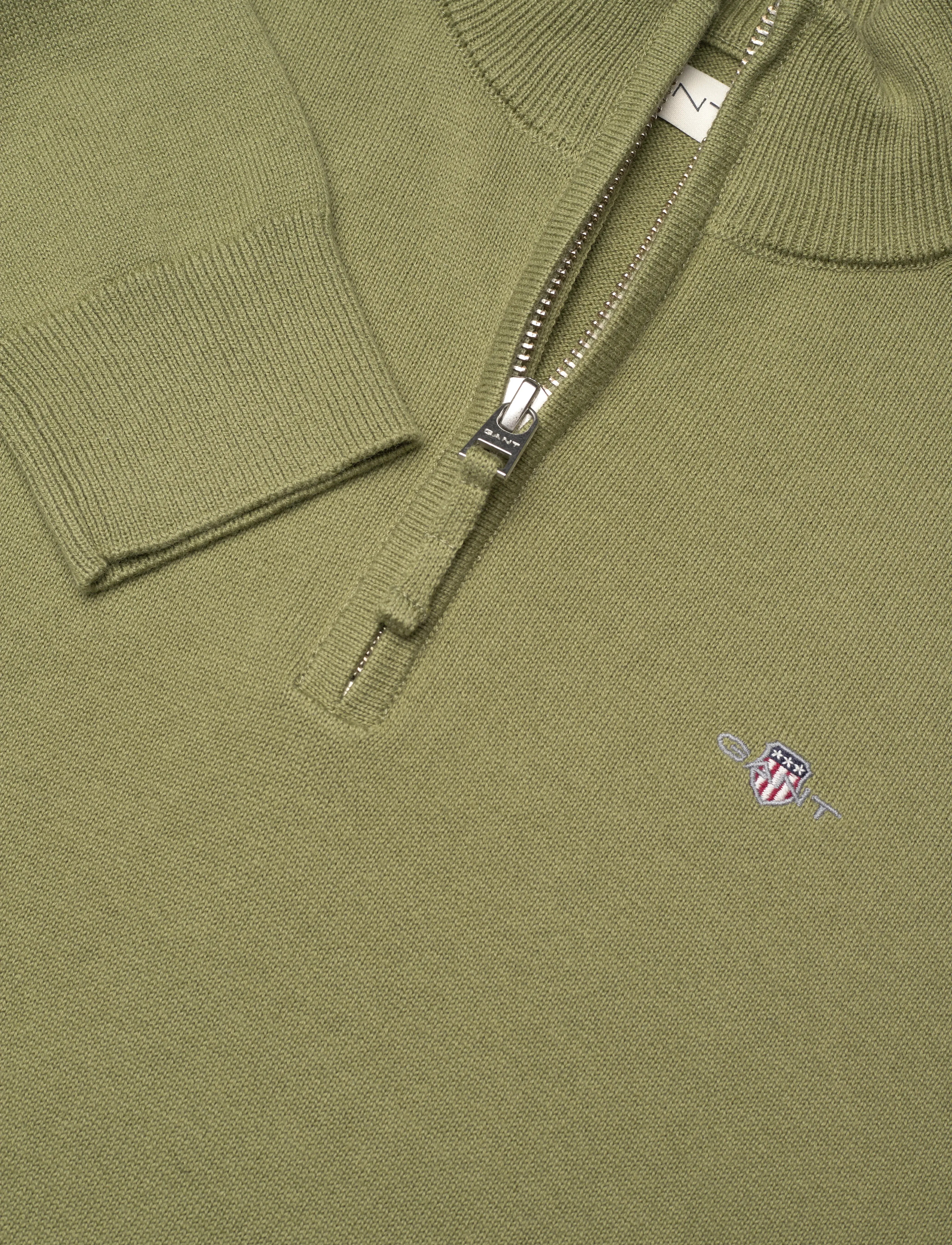 Gant - SHIELD COTTON HALF ZIP - trøjer - washed olive - 2