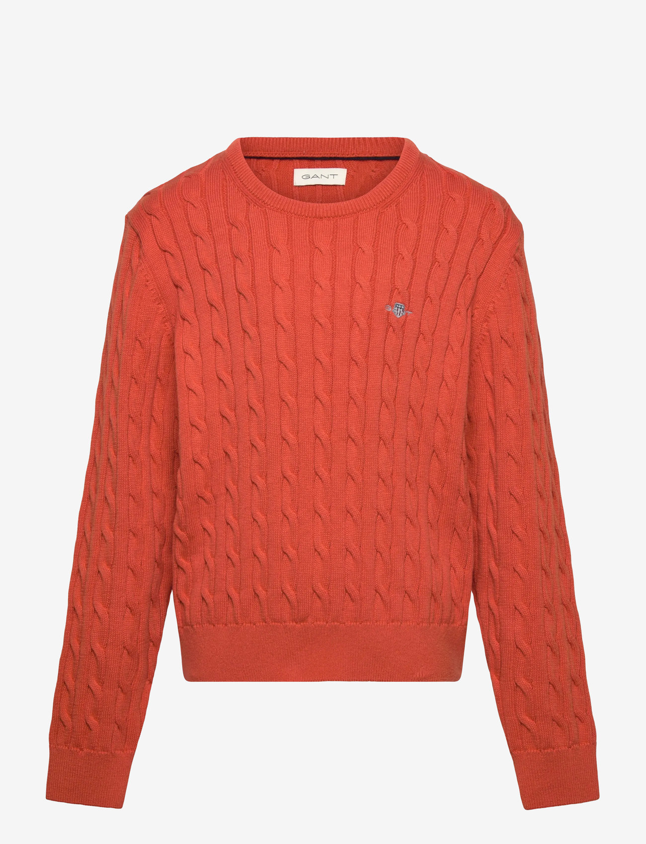GANT - SHIELD COTTON CABLE C-NECK - deep orange - 0