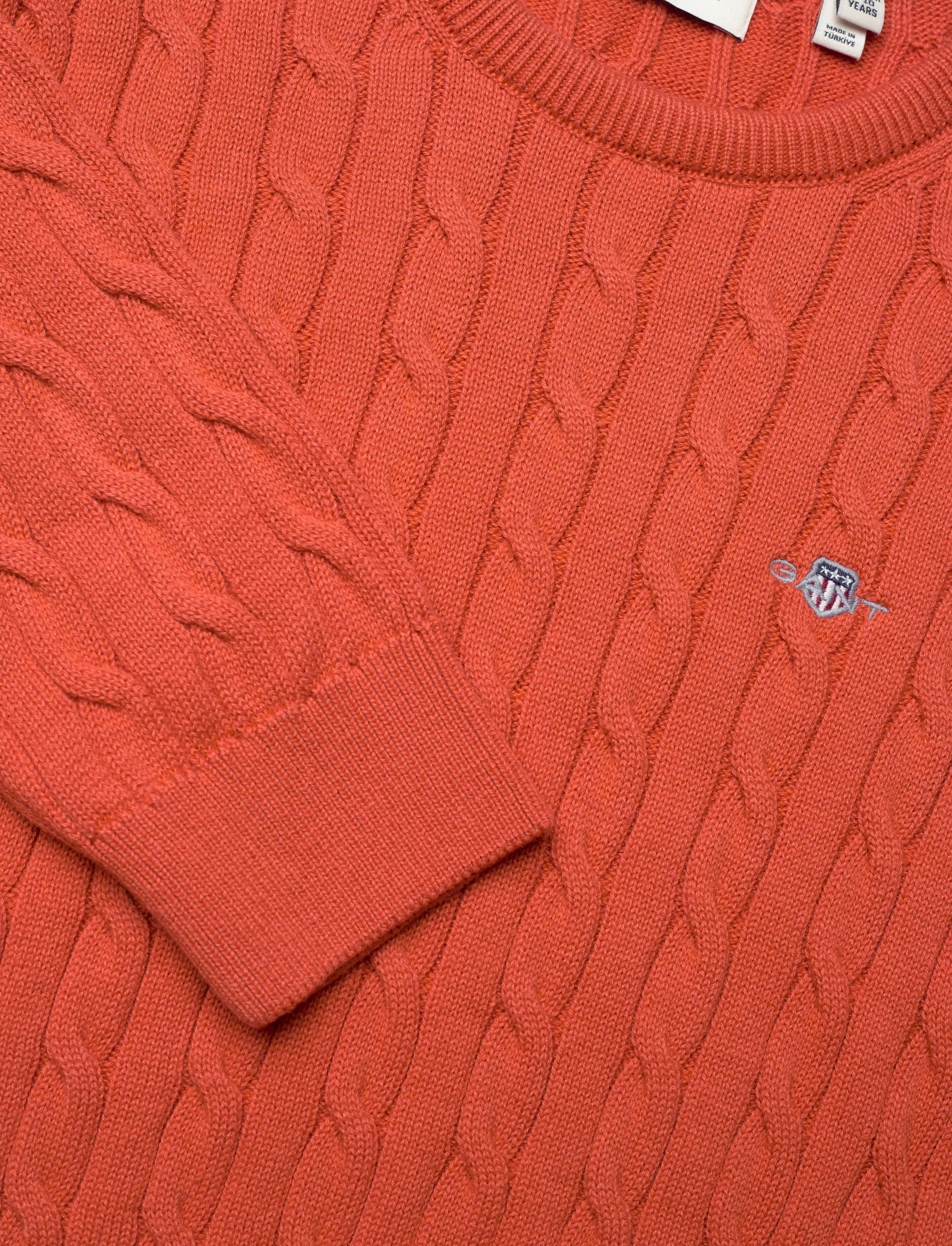 Gant - SHIELD COTTON CABLE C-NECK - deep orange - 2