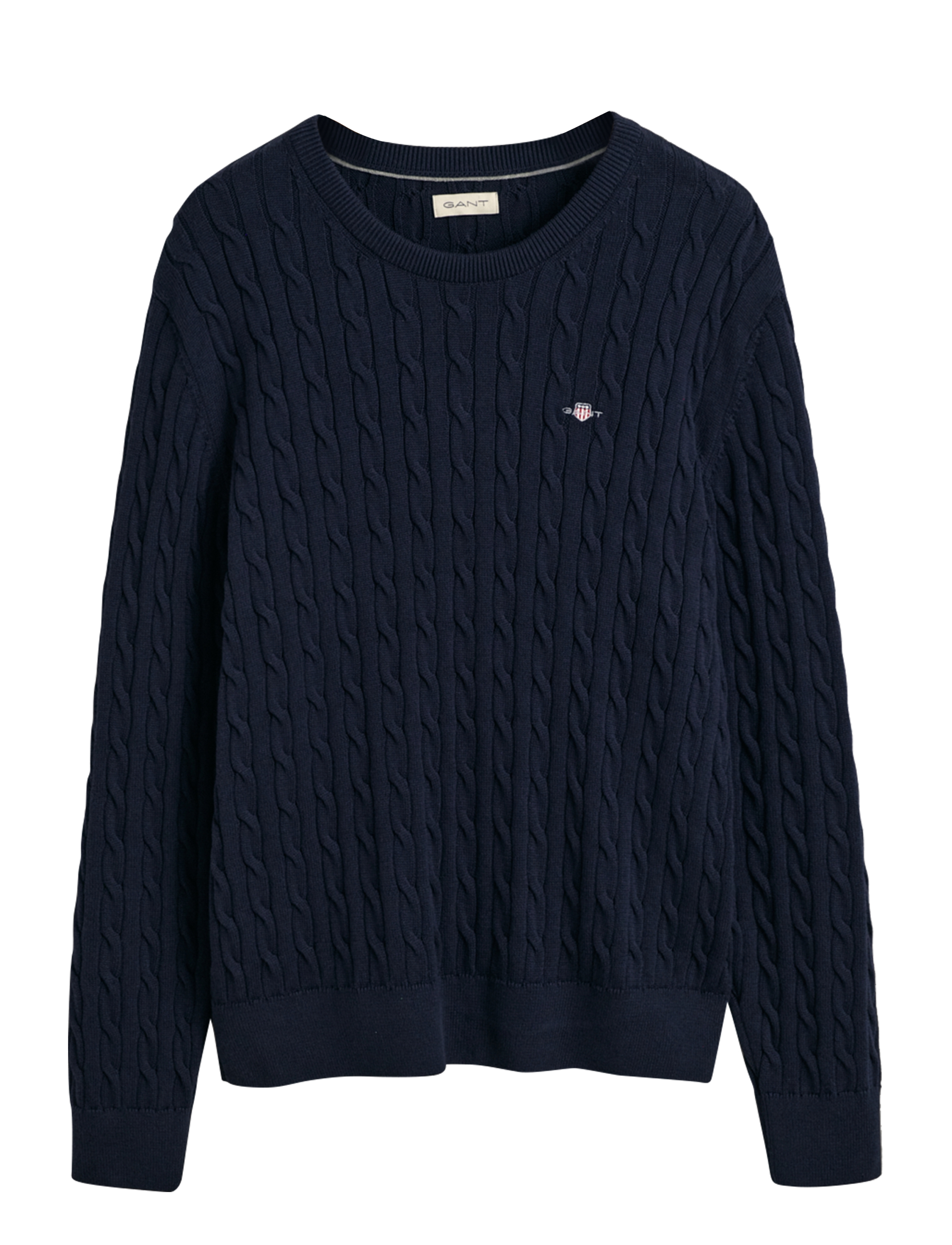Gant SHIELD COTTON CABLE C-NECK - Pullover - EVENING BLUE / navy