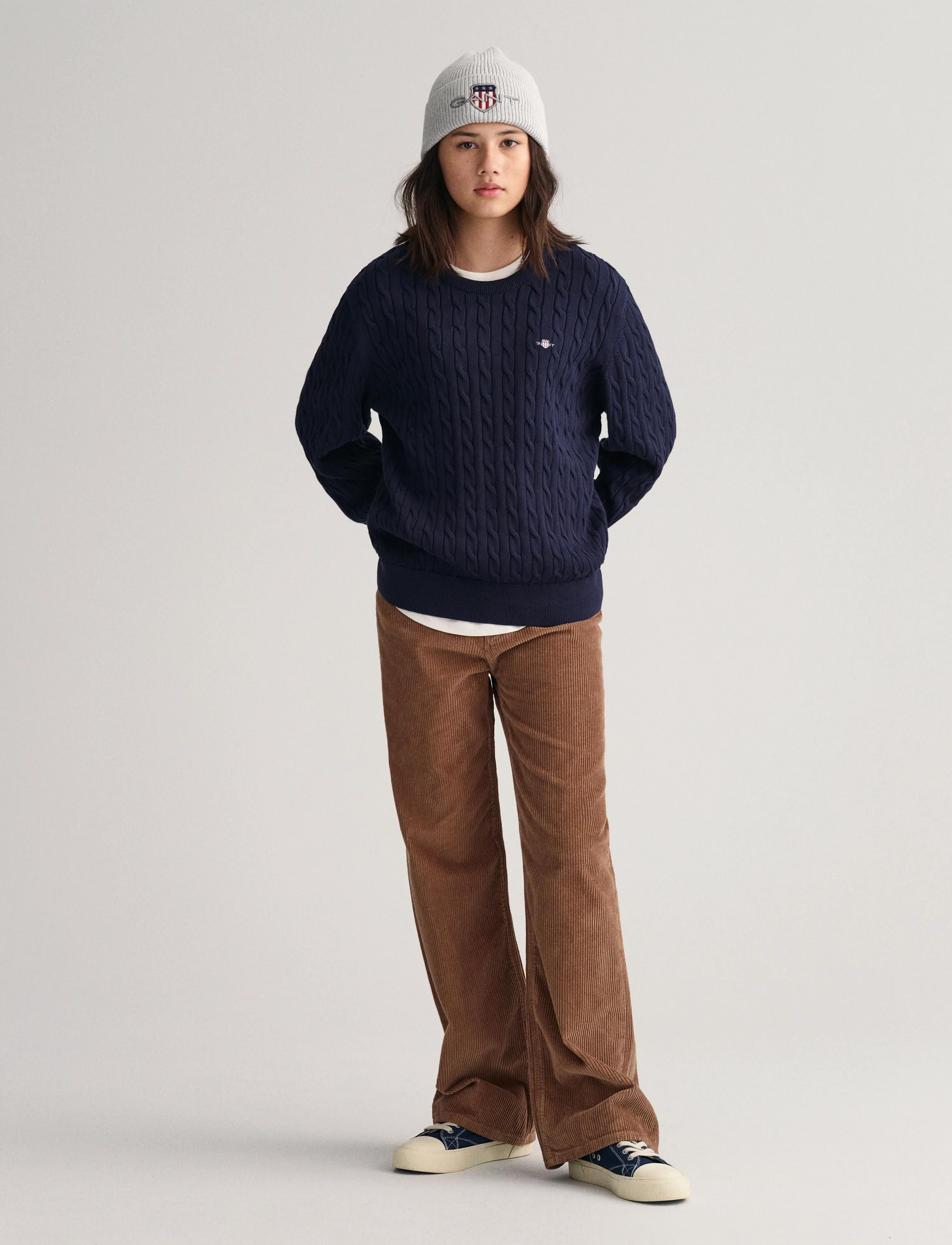 Gant - SHIELD COTTON CABLE C-NECK - trøjer - evening blue - 4