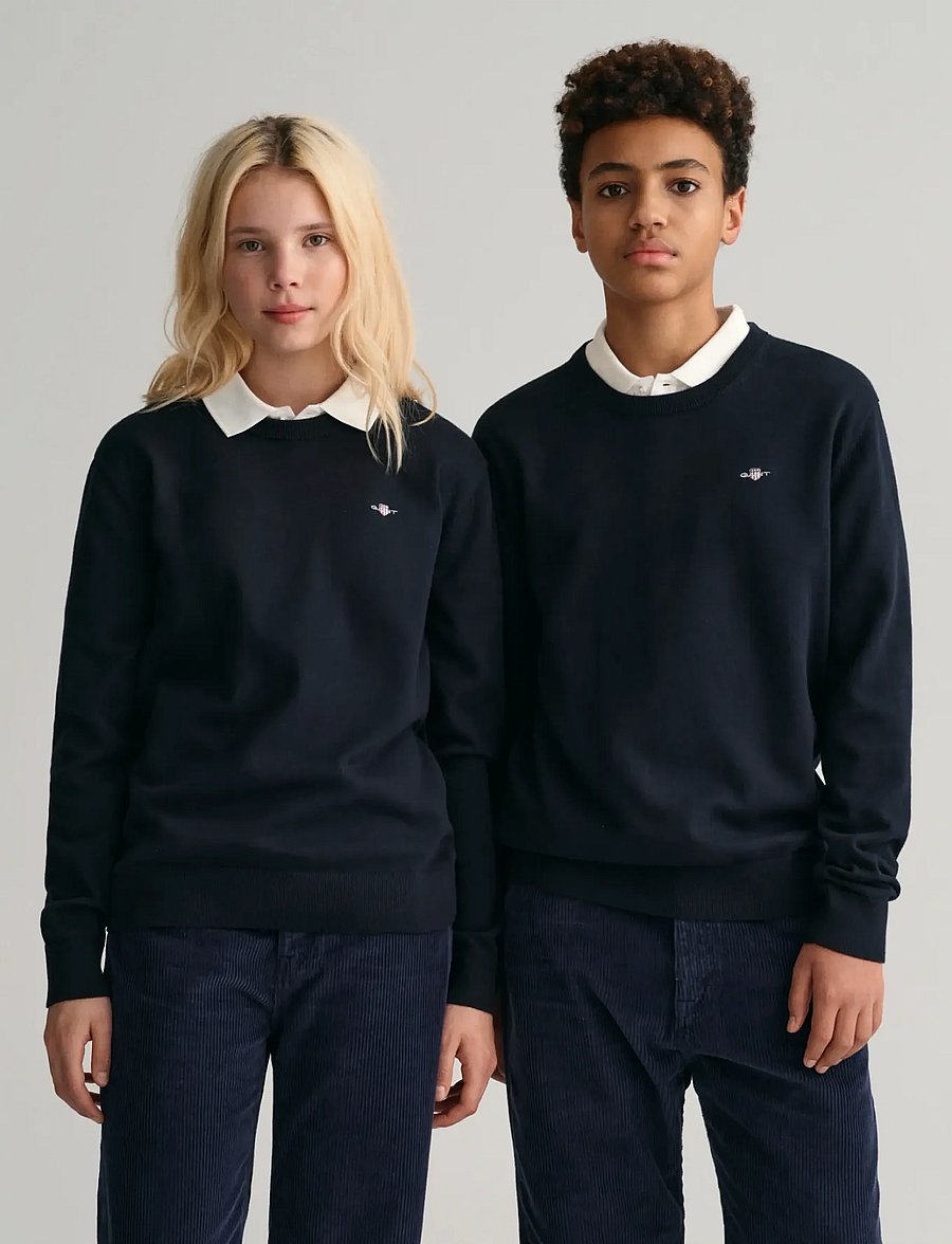 Gant - SHIELD CLASSIC COTTON C-NECK - pullover - evening blue - 0