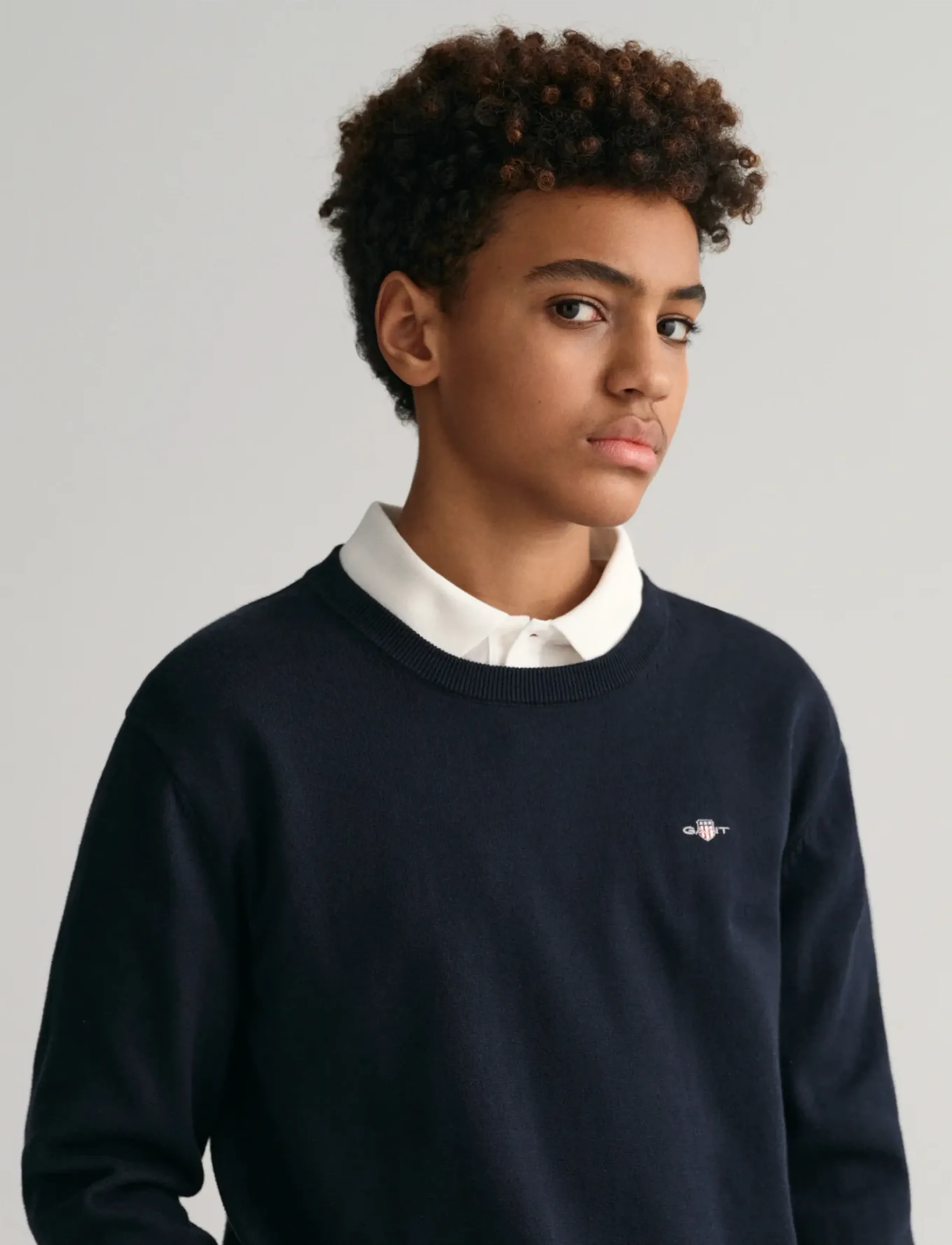 Gant - SHIELD CLASSIC COTTON C-NECK - jumpers - evening blue - 4