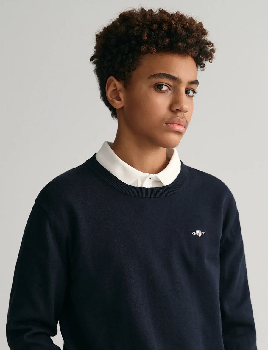 Gant - SHIELD CLASSIC COTTON C-NECK - pullover - evening blue - 4
