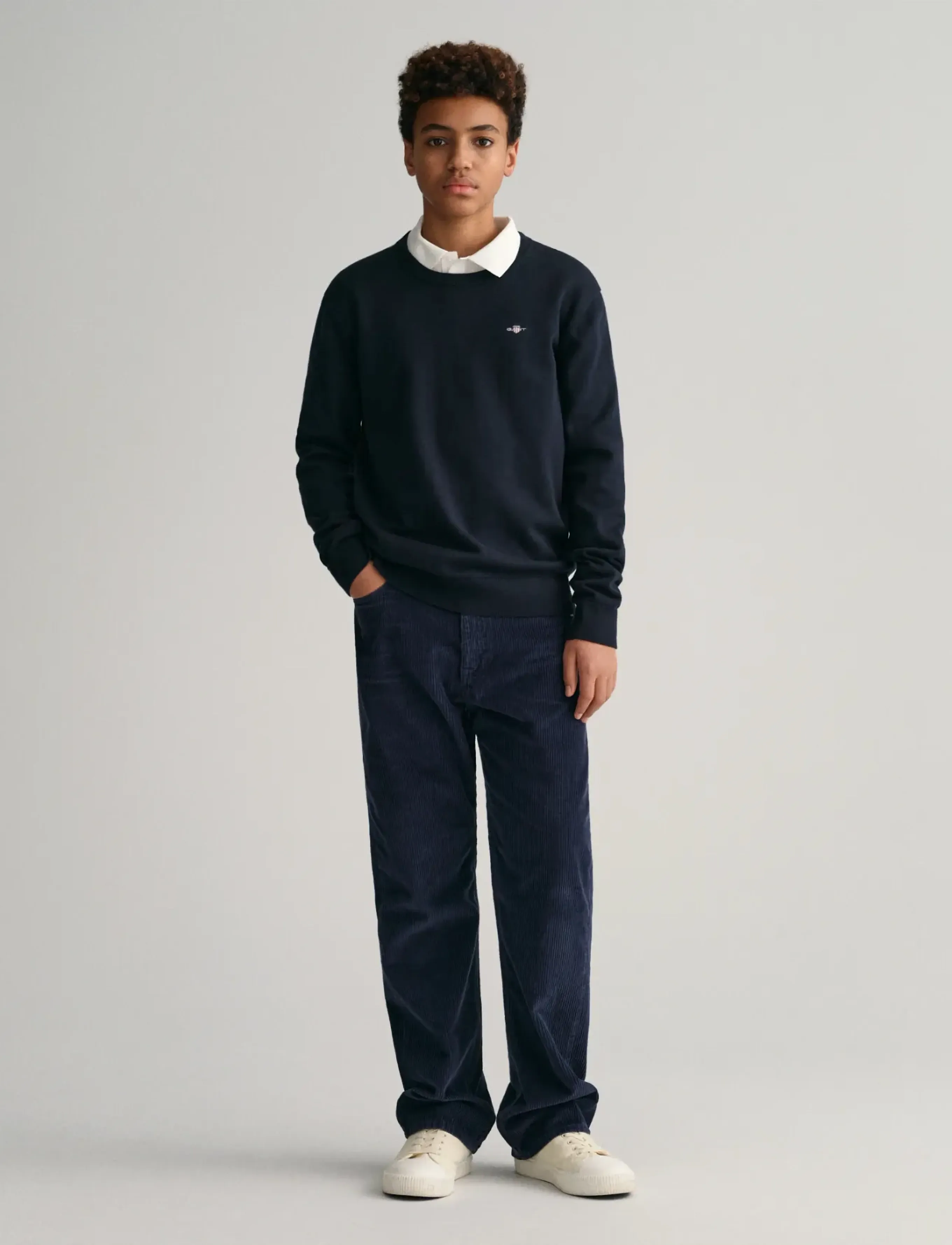 Gant - SHIELD CLASSIC COTTON C-NECK - jumpers - evening blue - 5