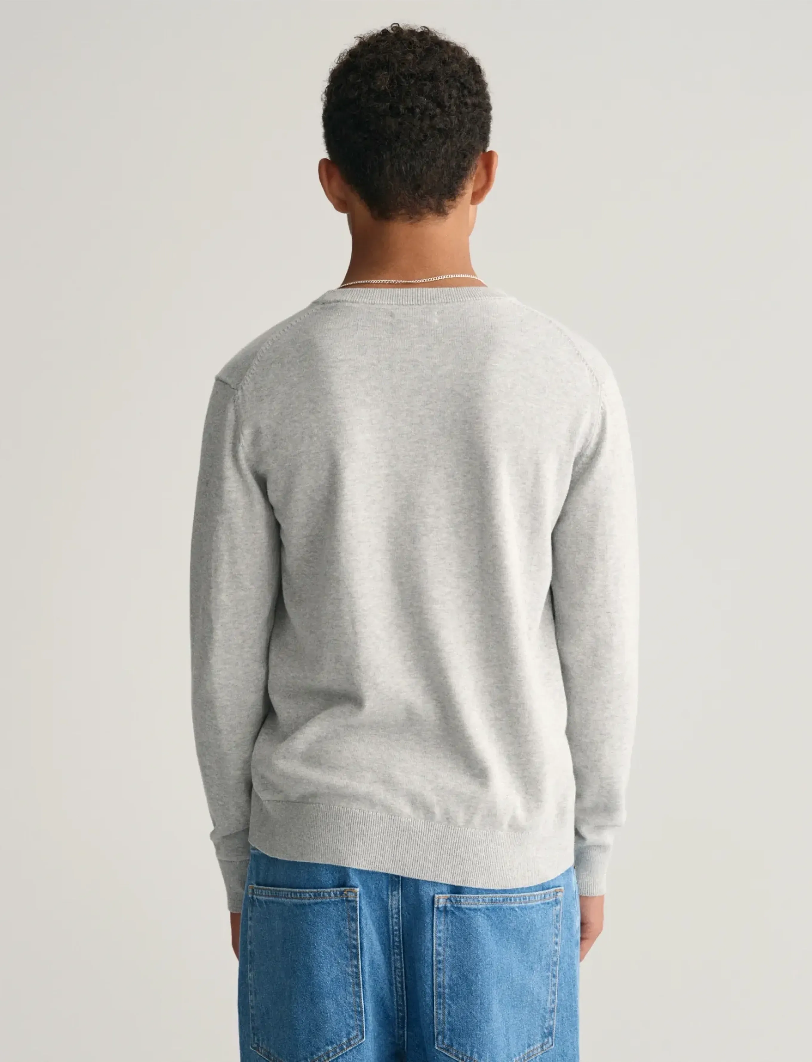 Gant - SHIELD CLASSIC COTTON C-NECK - truien - light grey melange - 3