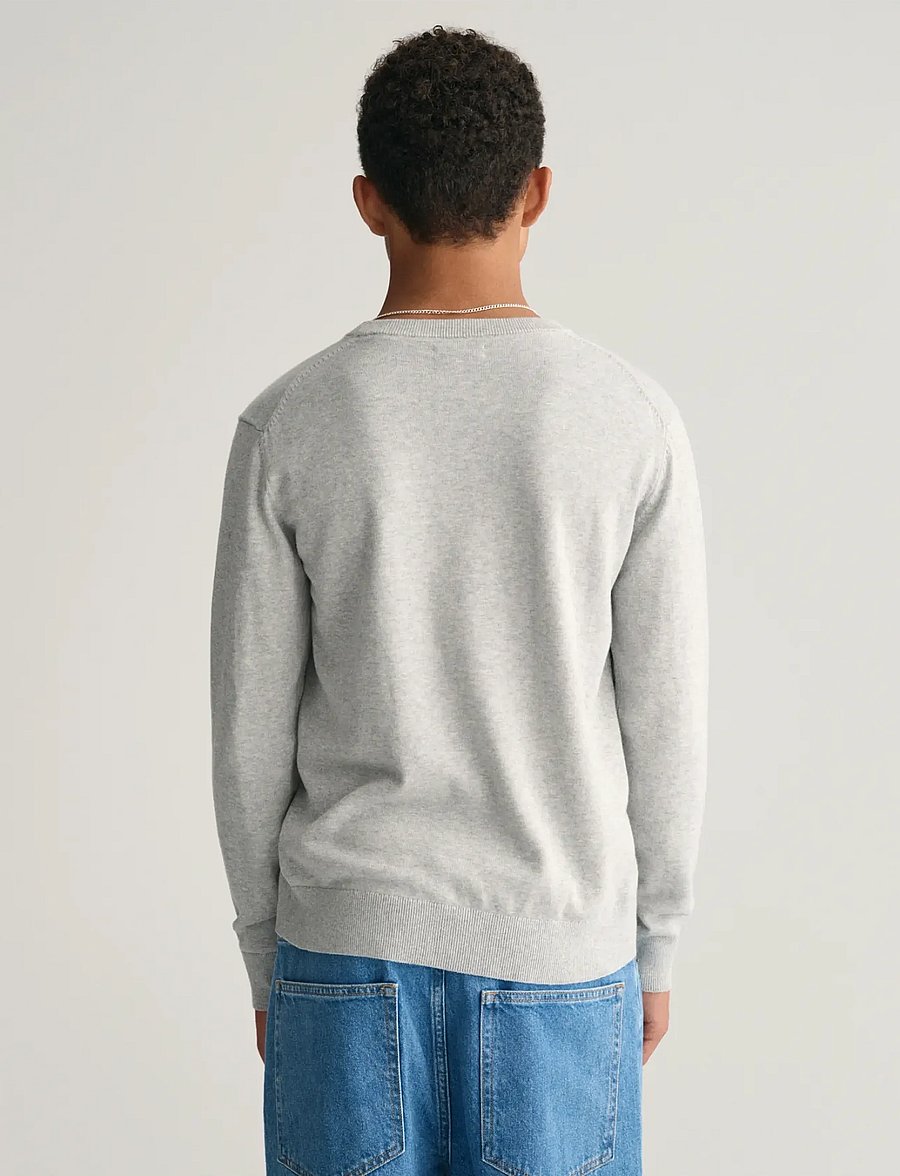 Gant - SHIELD CLASSIC COTTON C-NECK - pullover - light grey melange - 3